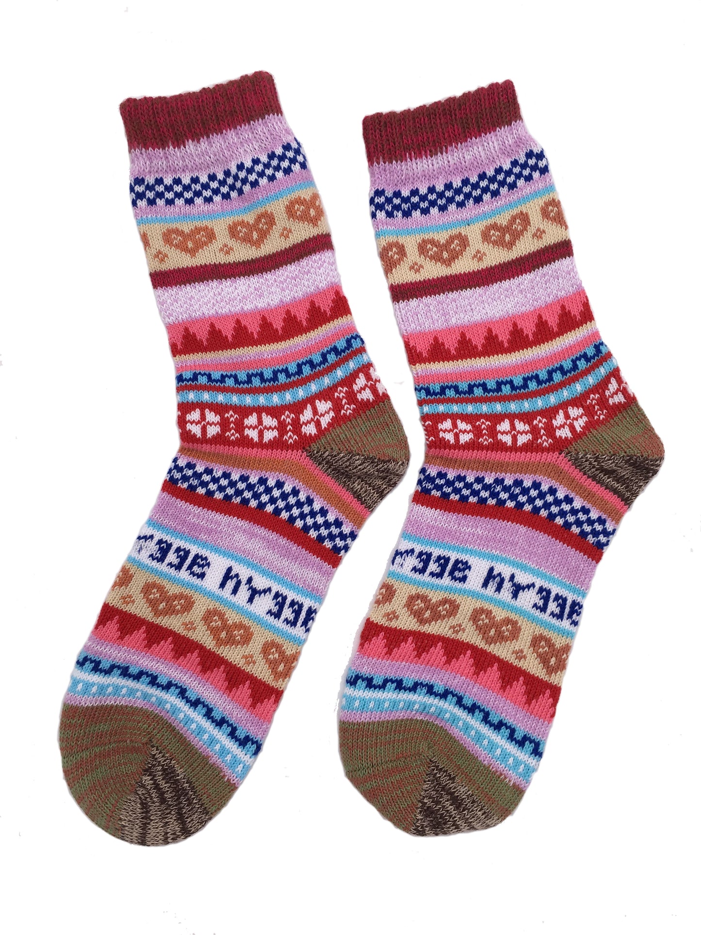 Ladies Norwegian Cozy Cotton SOCKS, Supersoft Prewashed, Colourful, Nordic Style Design