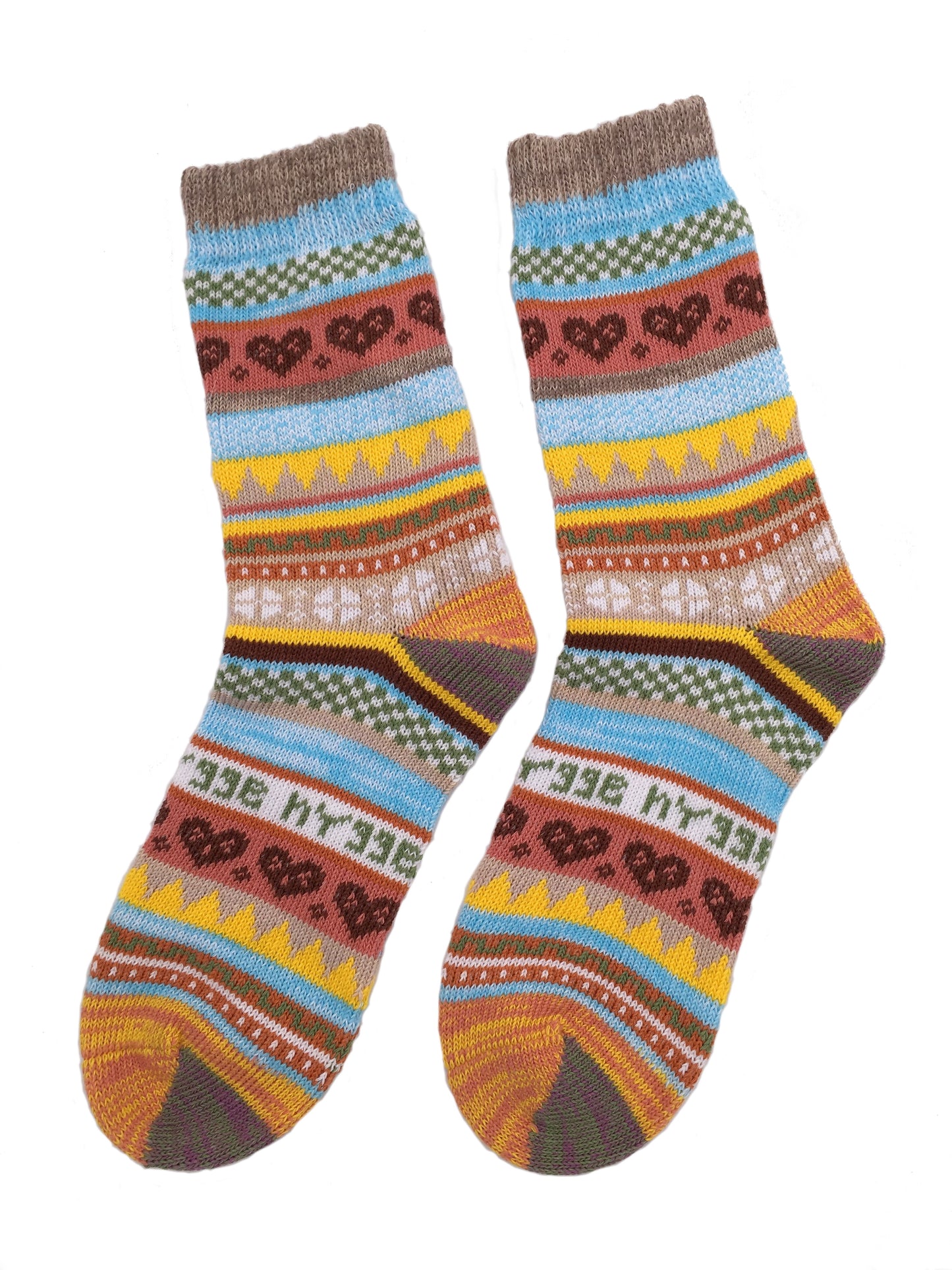 Ladies Norwegian Cozy Cotton SOCKS, Supersoft Prewashed, Colourful, Nordic Style Design