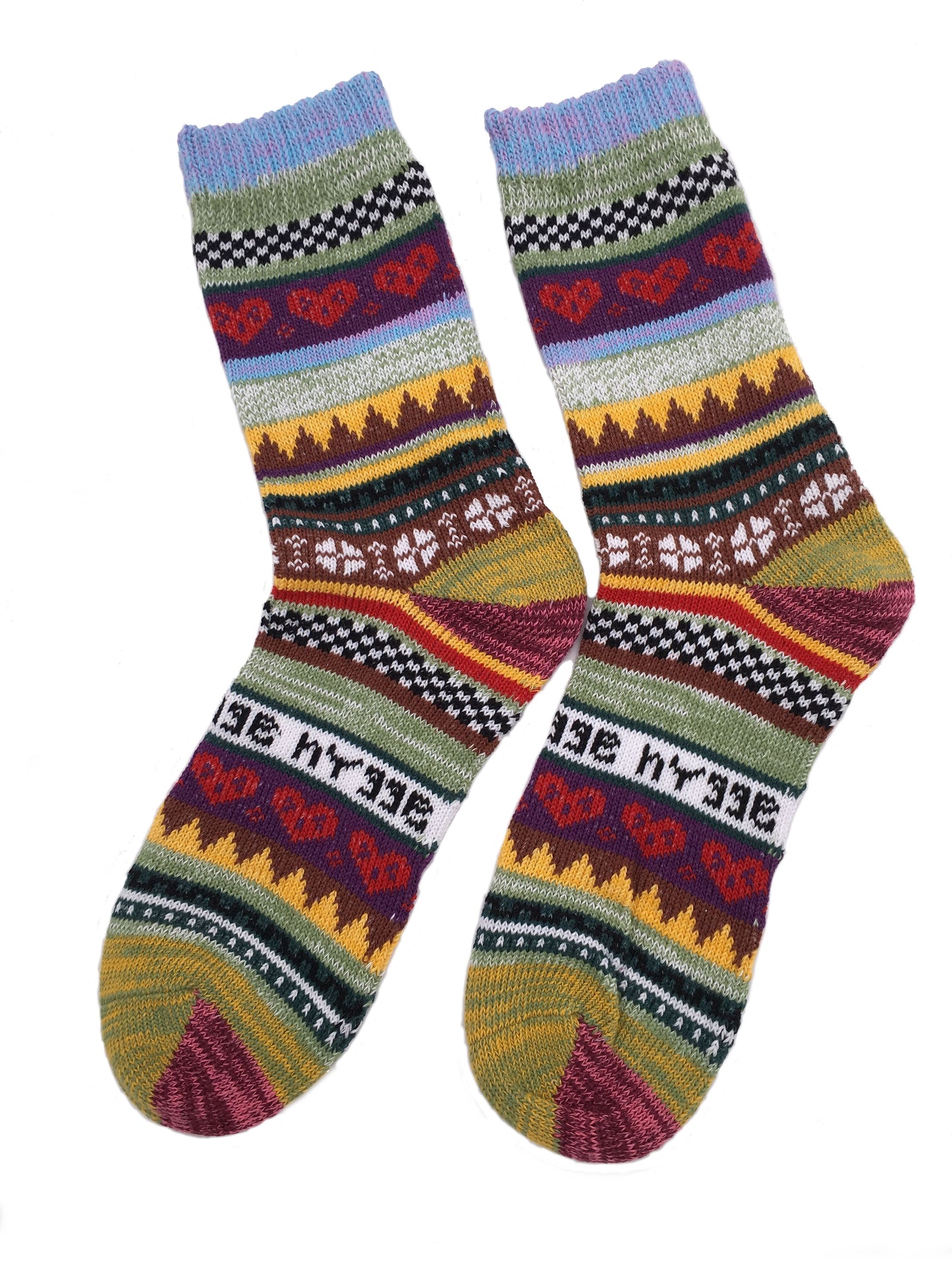 Ladies Norwegian Cozy Cotton SOCKS, Supersoft Prewashed, Colourful, Nordic Style Design