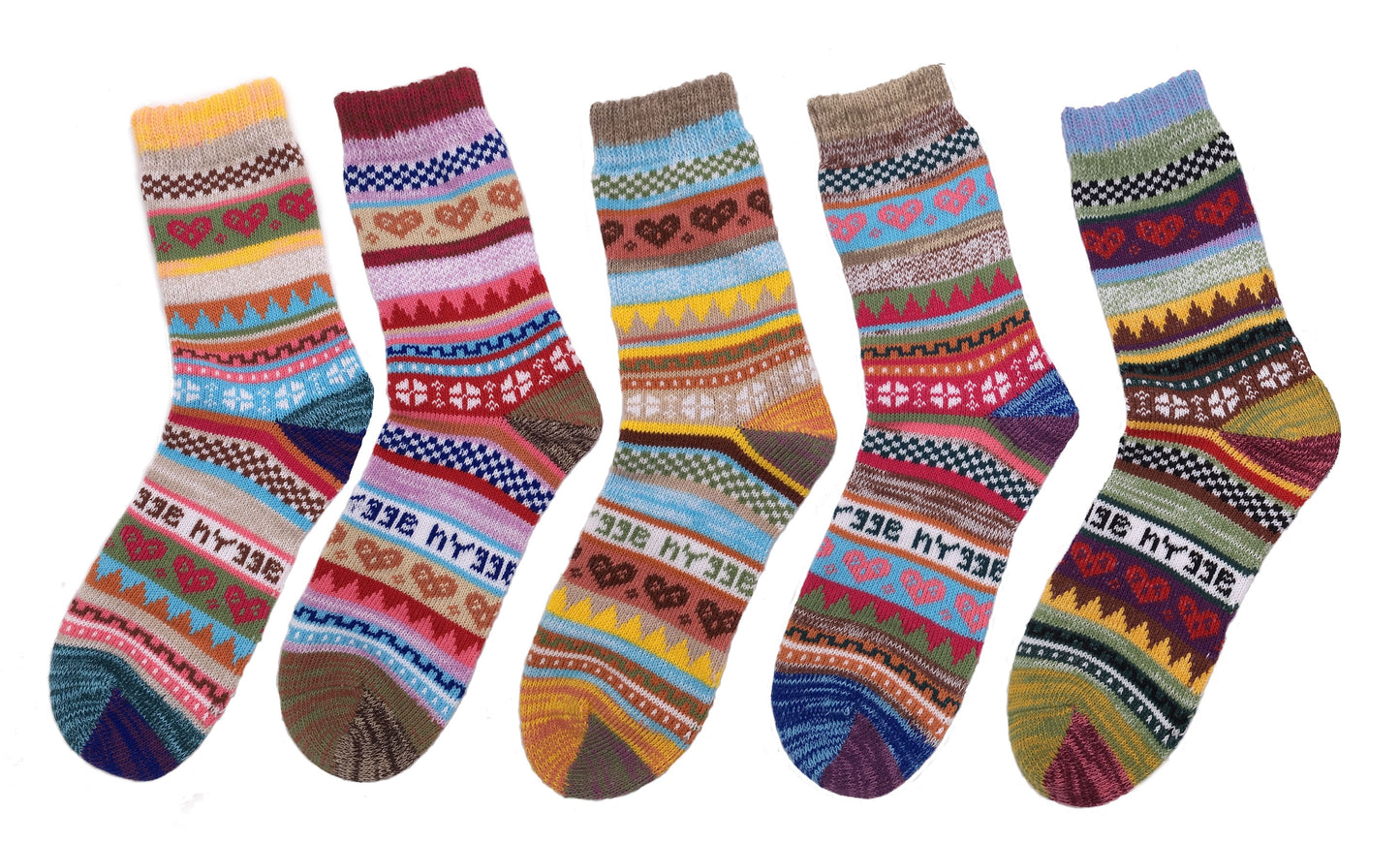 Ladies Norwegian Cozy Cotton SOCKS, Supersoft Prewashed, Colourful, Nordic Style Design