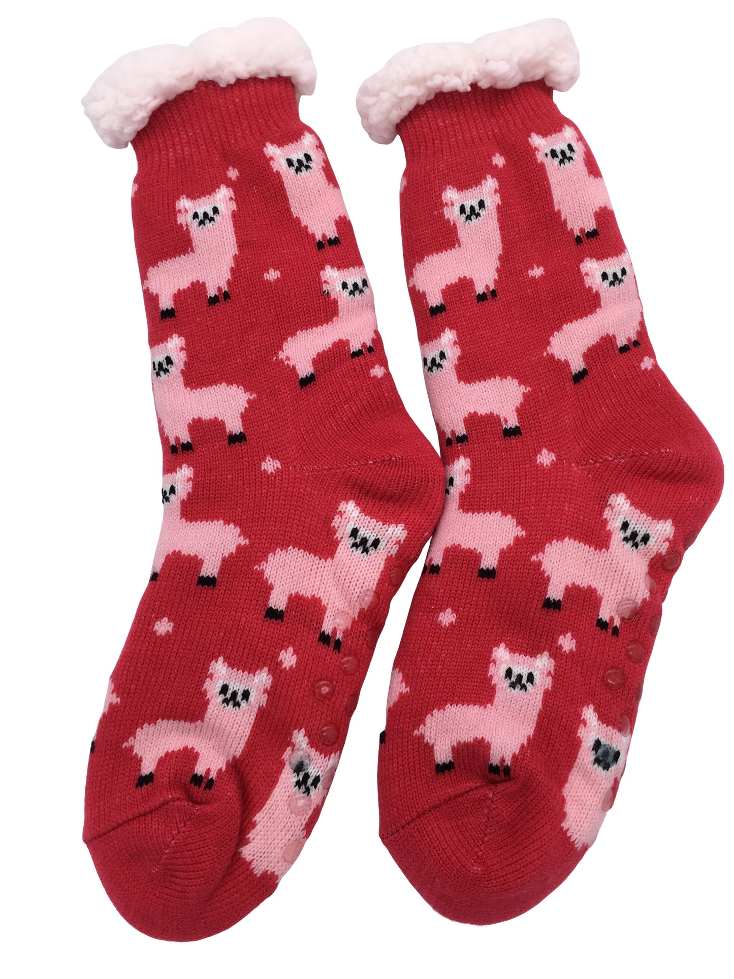 Ladies Fluffy Slipper Socks Fleece Cute Warm Soft Cosy knitted Anti-slip Winter Warmer LAMA