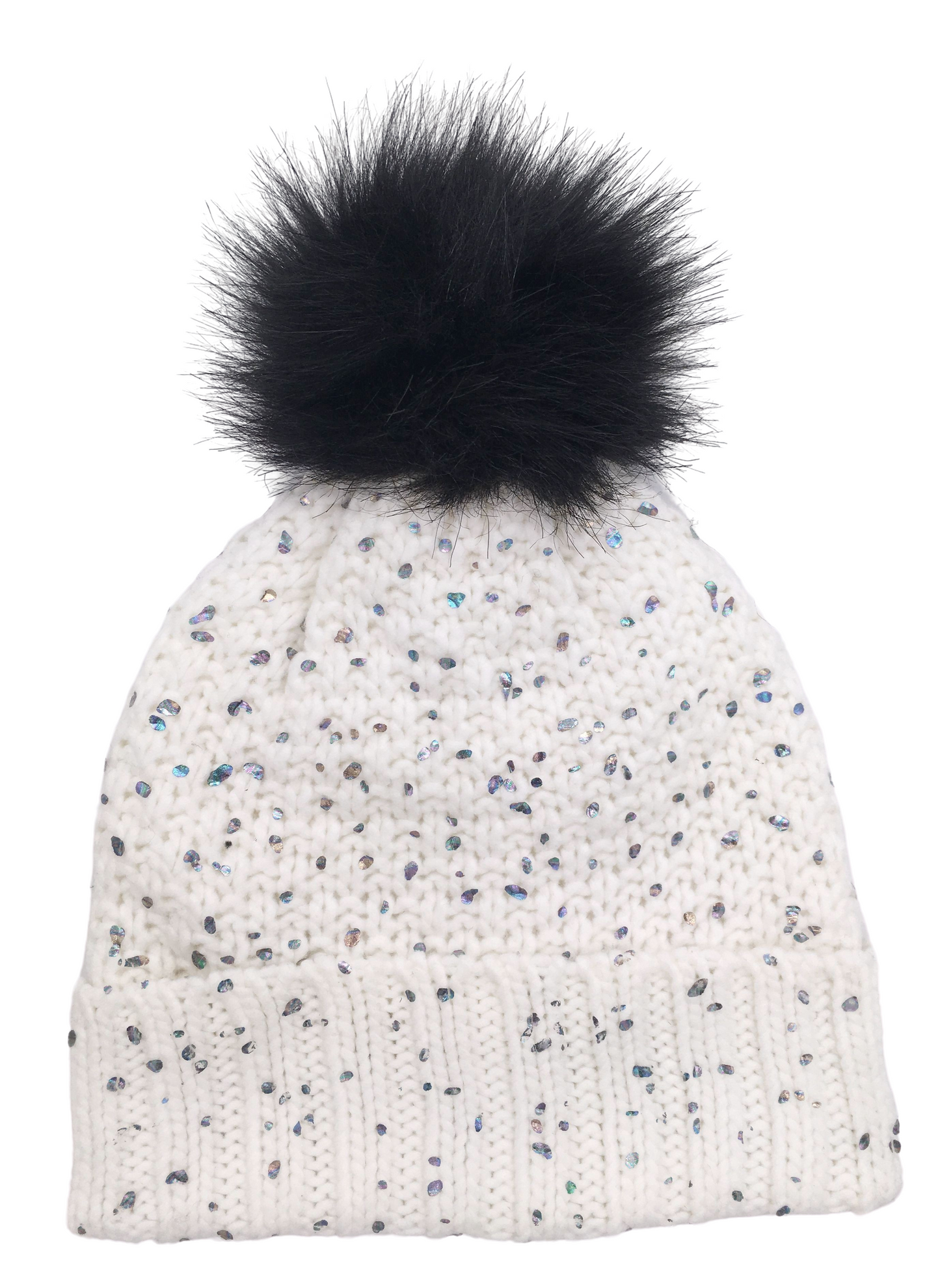 Girls Knitted Fashion Winter Beanie Hat Winter Warm Hat with Pompom & Lining