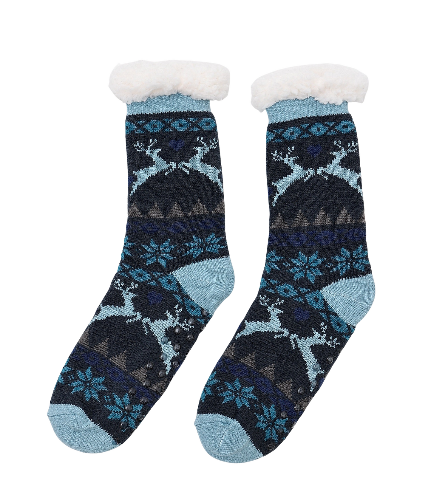 Mens Fluffy Sherper Slipper Socks Fleece Cute Warm Soft Cosy knitted Anti-slip Winter Warmer