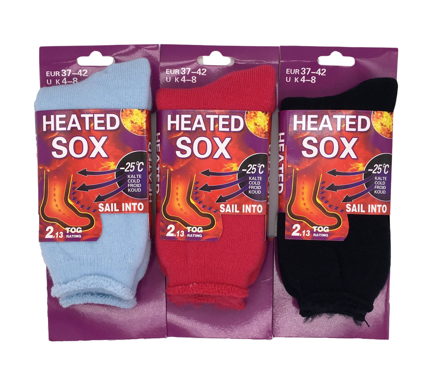 Ladies Women Heated Heavy Winter Hot Warm Thermal Boots Heavy Duty Socks Size 4-8 37-42
