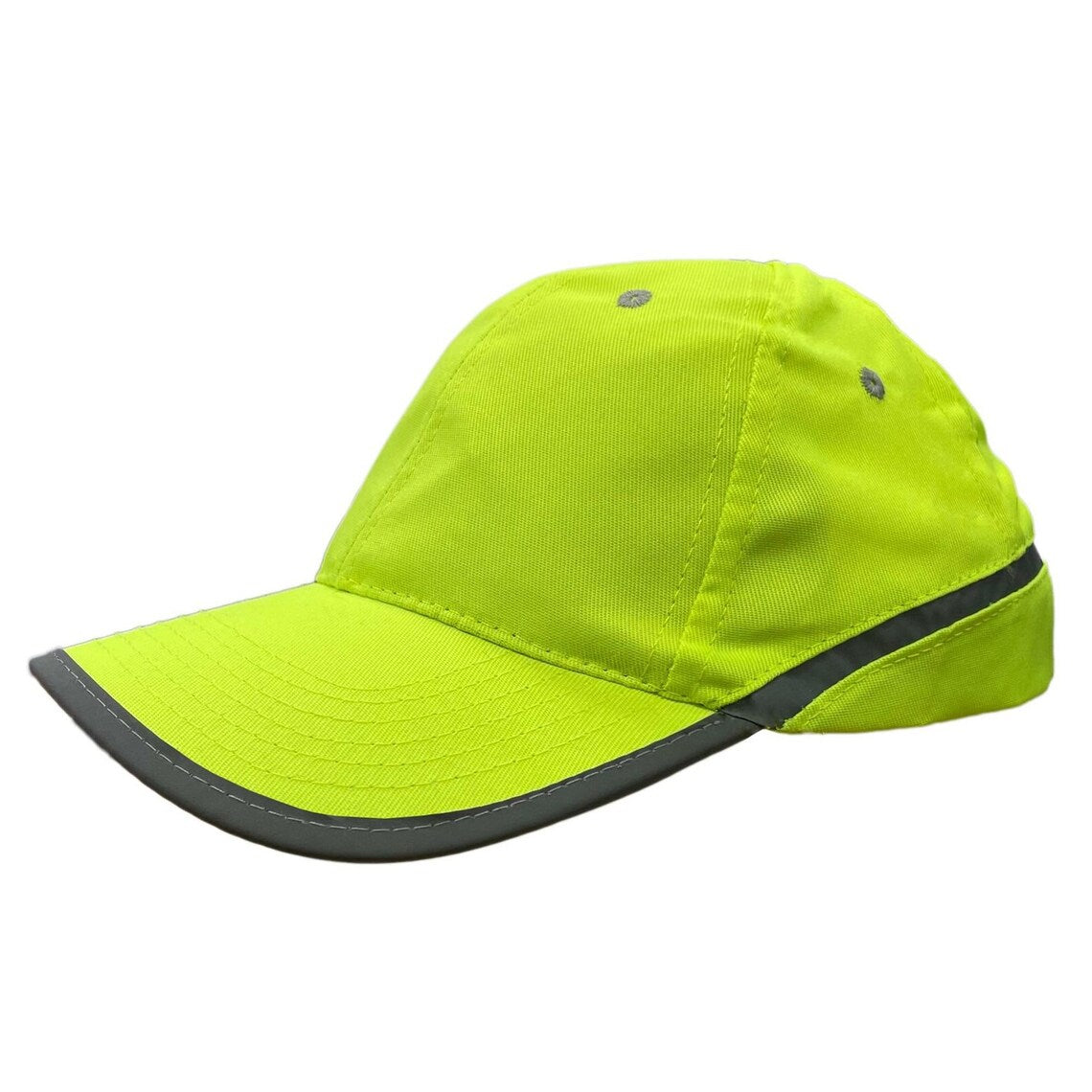 Adults Panelled Fluorescent Baseball Caps, ORANGE or YELLOW with reflective