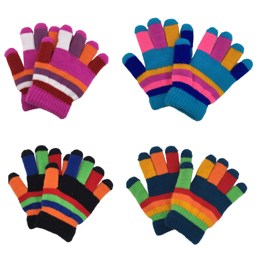New Kids Girls Boys Childrens Toddlers MAGIC Winter Stretch GLOVES KIDS with Lining