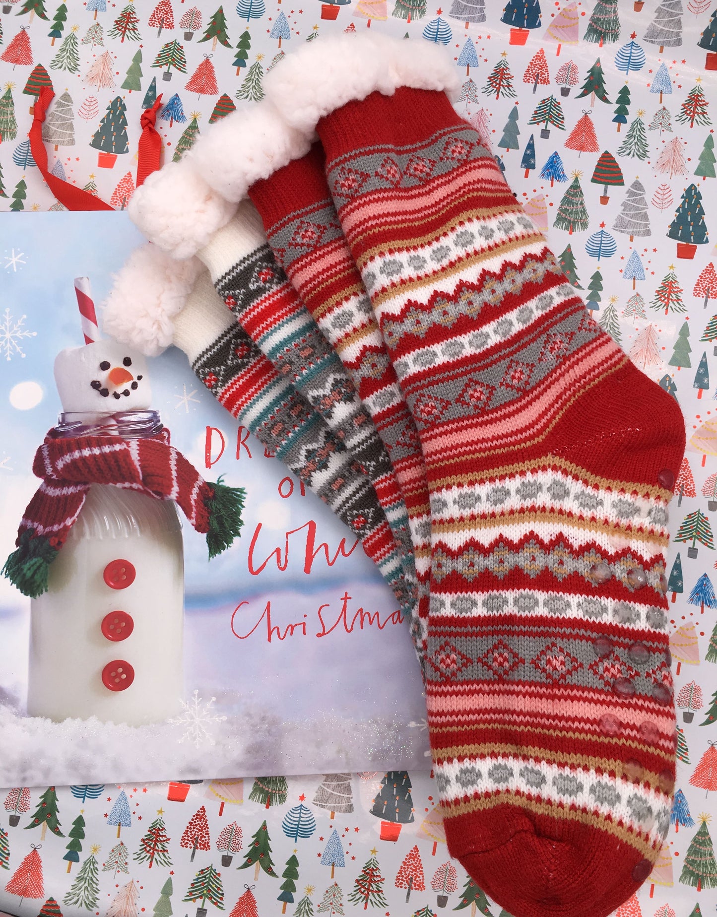 Ladies Fluffy Slipper Socks Fleece Cute Warm Soft Cosy knitted Anti-slip Winter Warmer