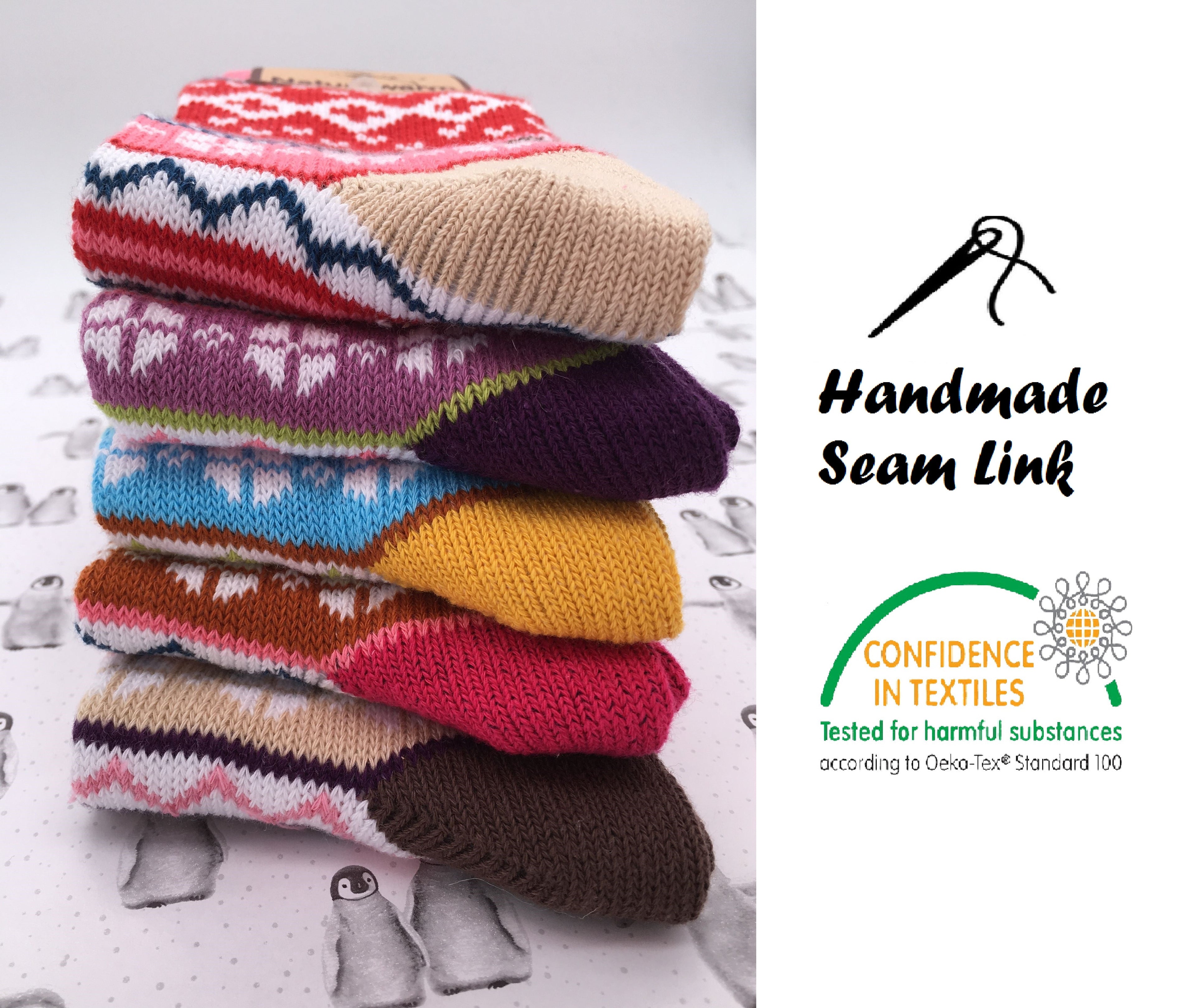 Ladies Norwegian Cozy Cotton SOCKS, Supersoft Prewashed, Colourful, Nordic Style Design (Copy)
