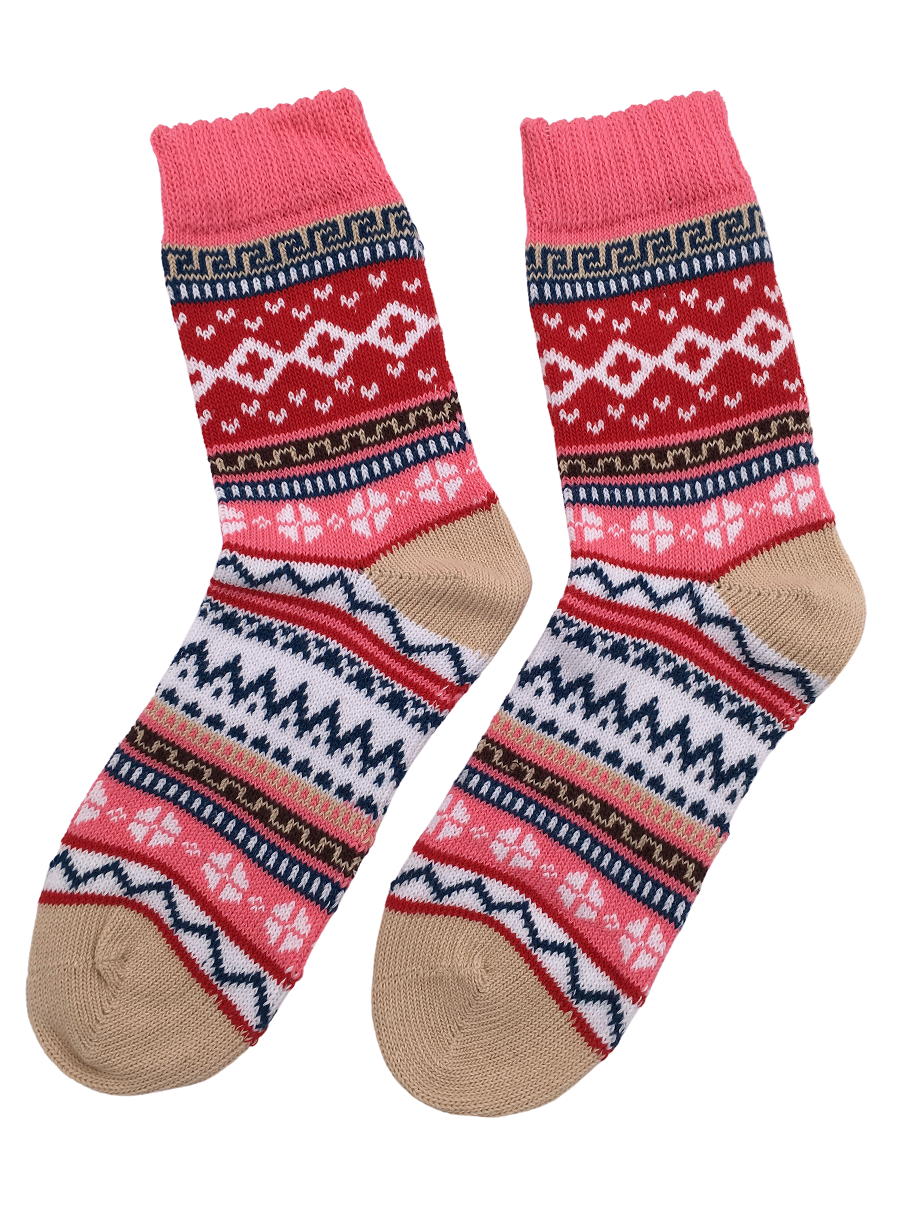 Ladies Norwegian Cozy Cotton SOCKS, Supersoft Prewashed, Colourful, Nordic Style Design (Copy)