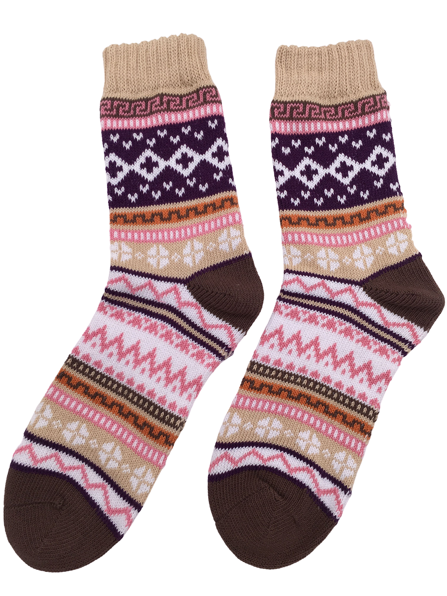 Ladies Norwegian Cozy Cotton SOCKS, Supersoft Prewashed, Colourful, Nordic Style Design (Copy)
