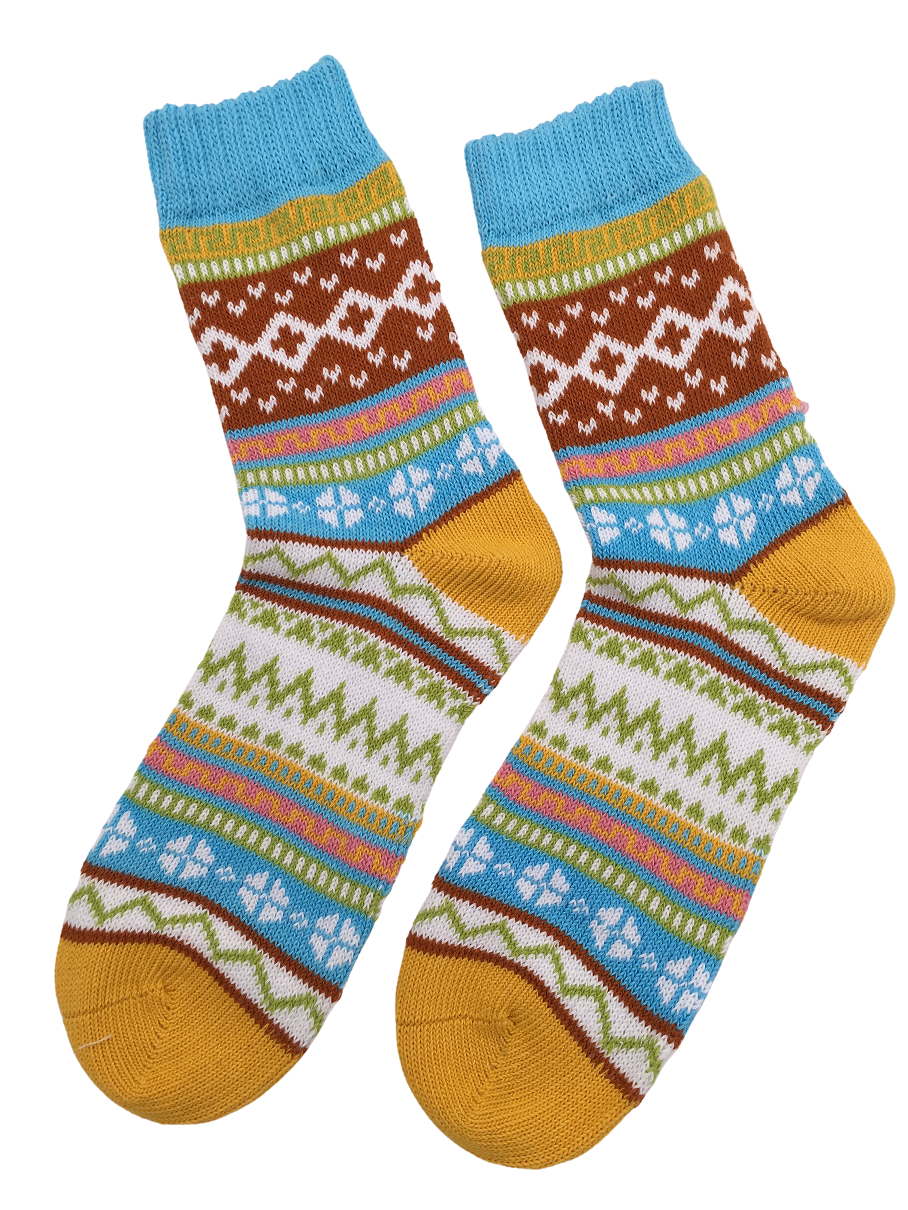 Ladies Norwegian Cozy Cotton SOCKS, Supersoft Prewashed, Colourful, Nordic Style Design (Copy)