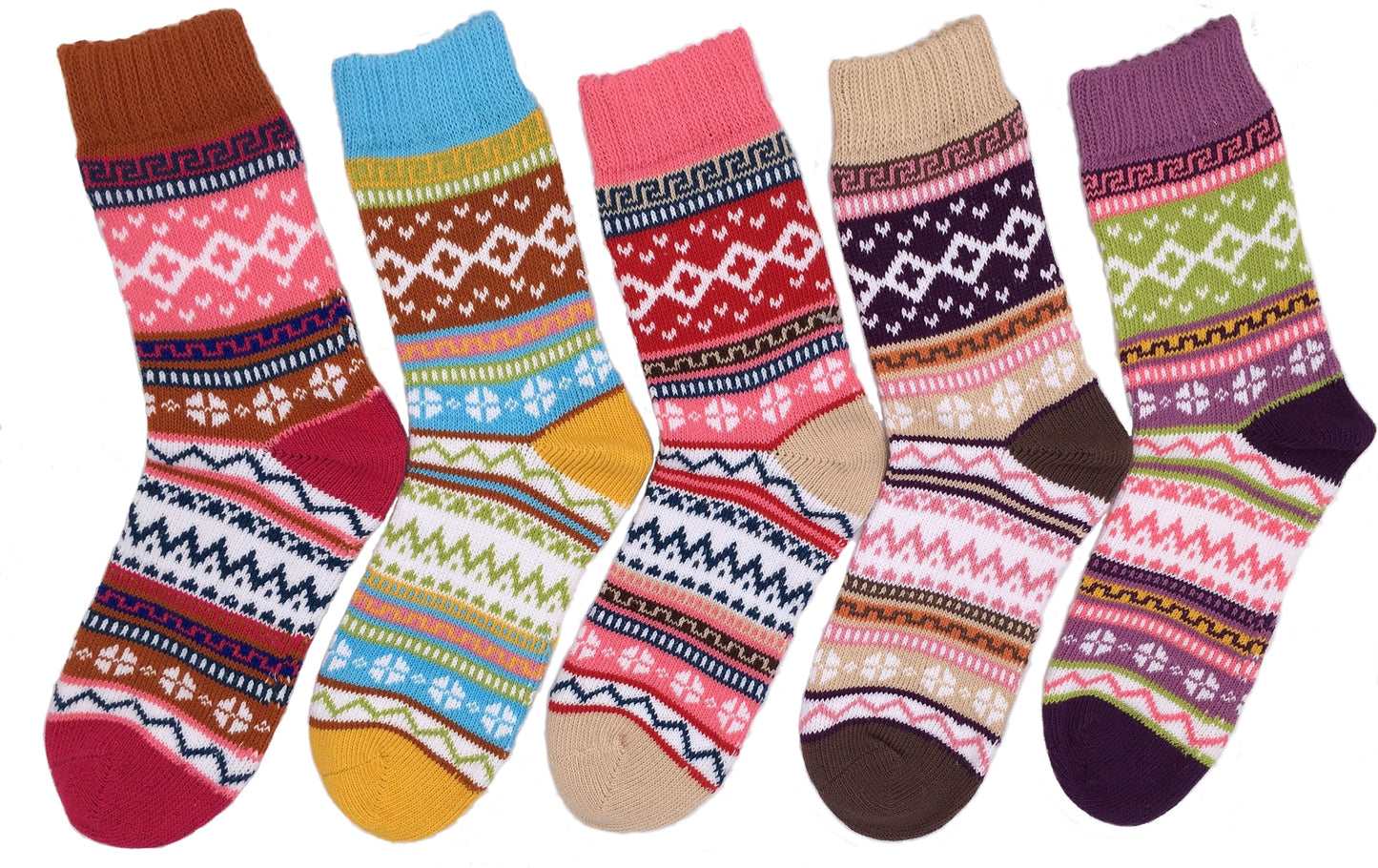 Ladies Norwegian Cozy Cotton SOCKS, Supersoft Prewashed, Colourful, Nordic Style Design (Copy)