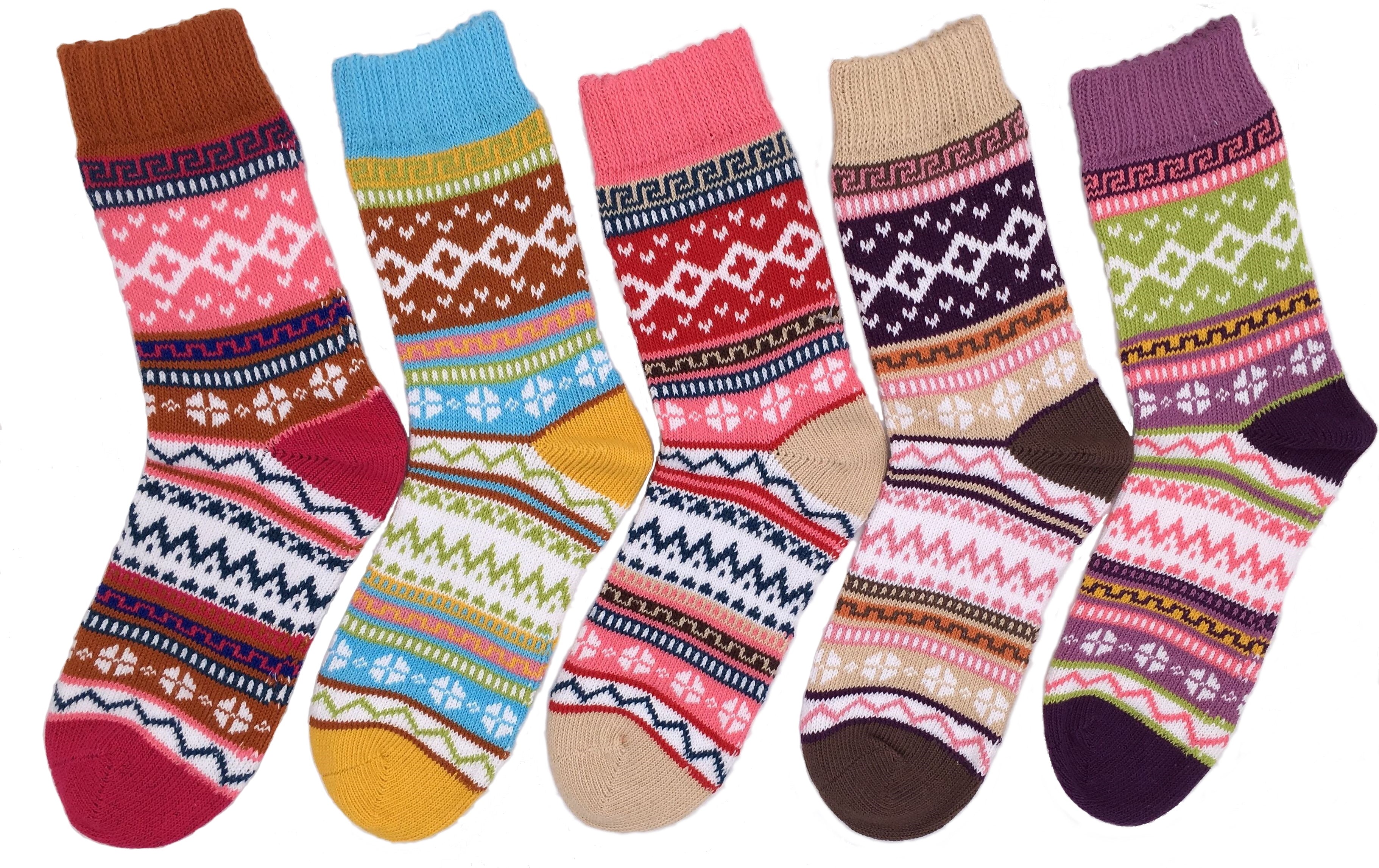 Ladies Norwegian Cozy Cotton SOCKS, Supersoft Prewashed, Colourful, Nordic Style Design (Copy)