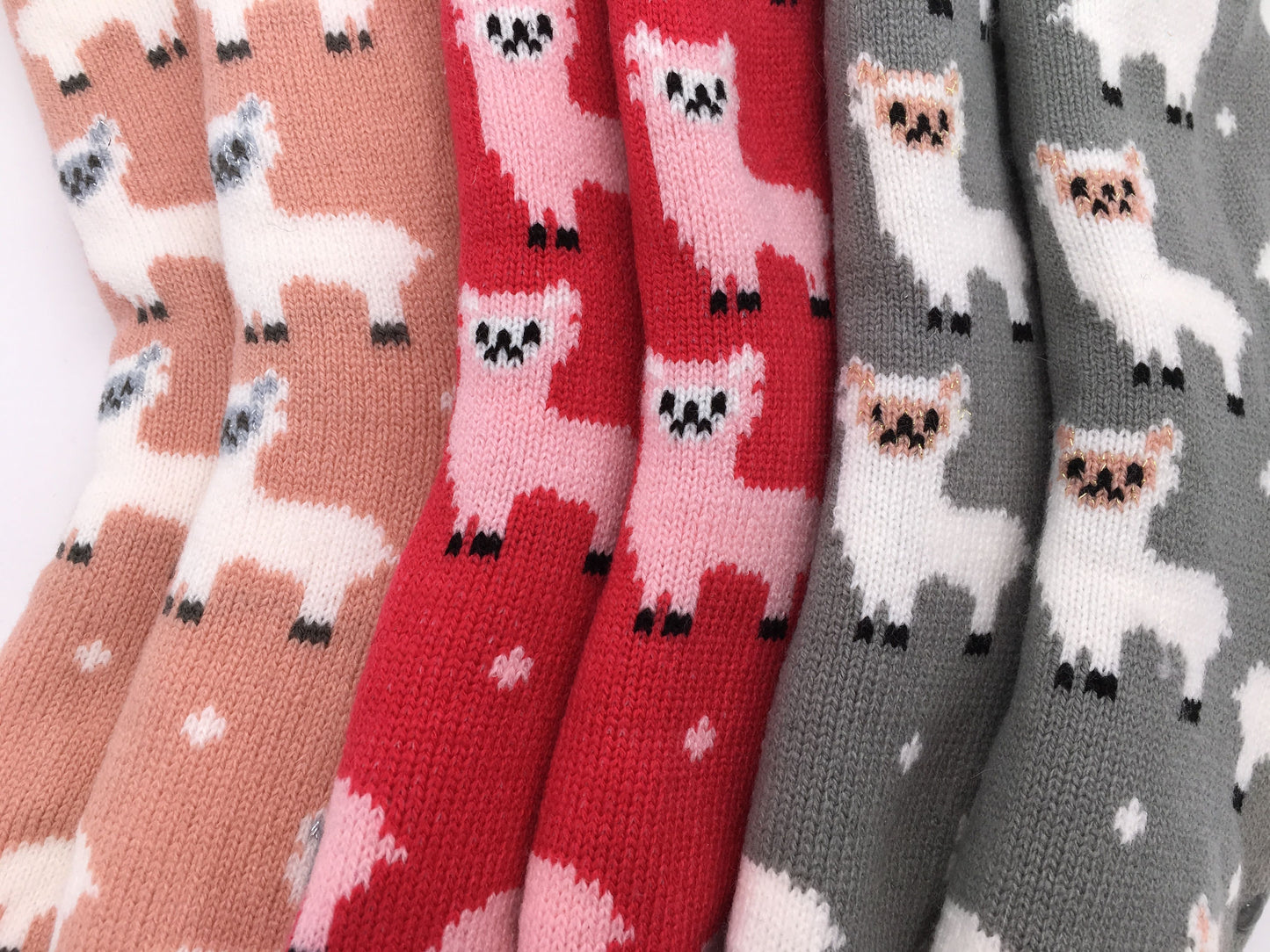 Ladies Fluffy Slipper Socks Fleece Cute Warm Soft Cosy knitted Anti-slip Winter Warmer LAMA