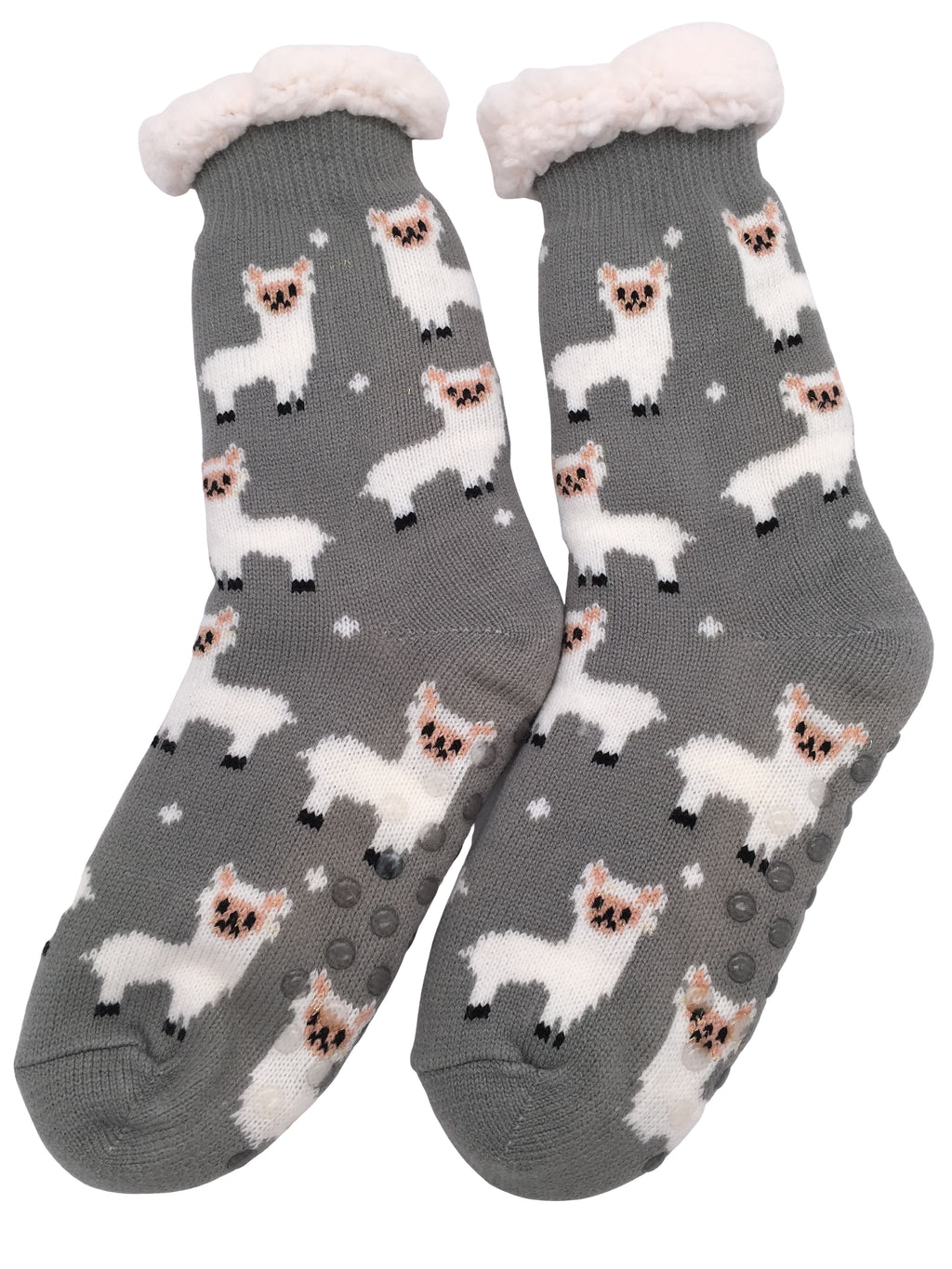 Ladies Fluffy Slipper Socks Fleece Cute Warm Soft Cosy knitted Anti-slip Winter Warmer LAMA