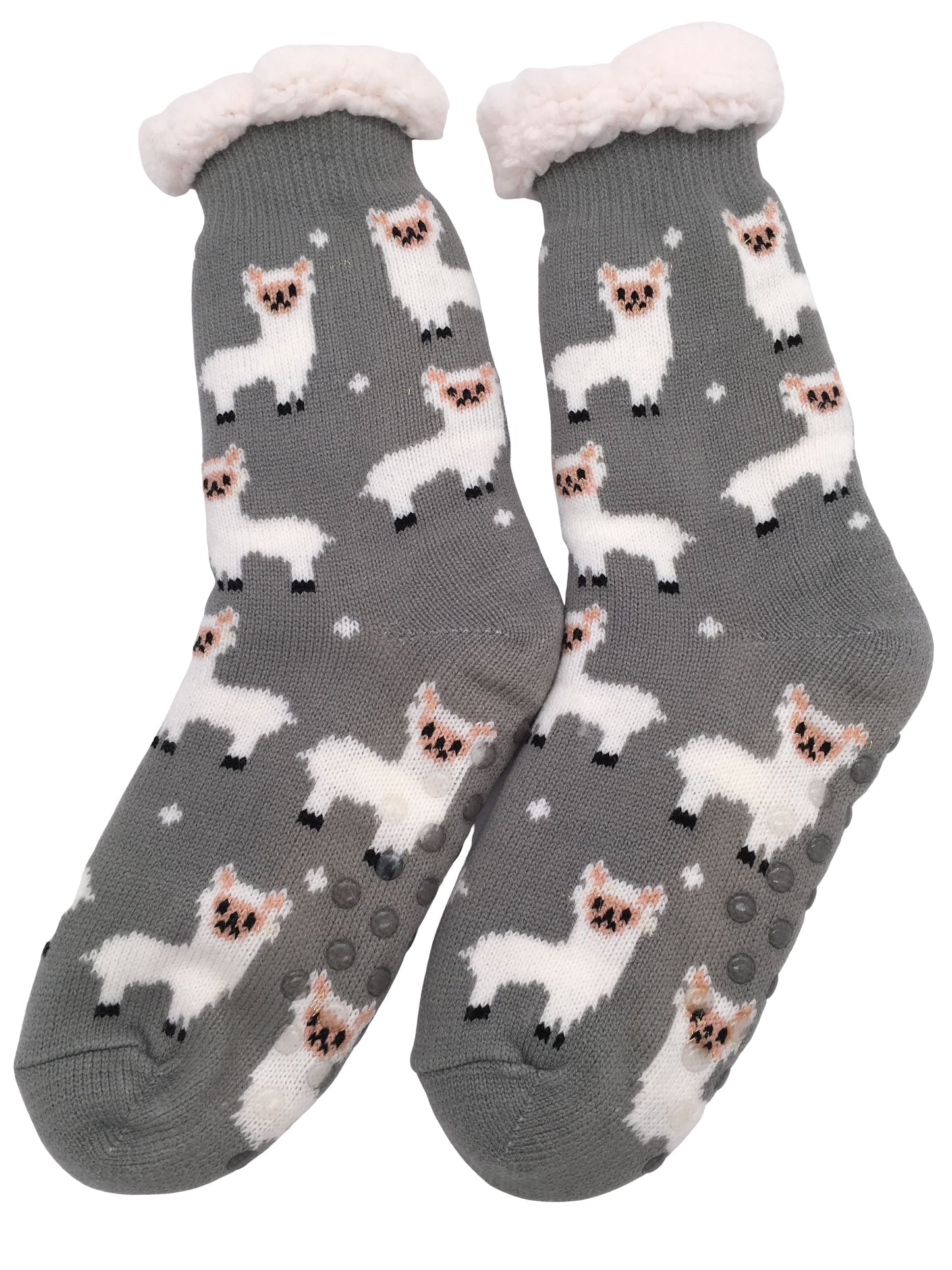Ladies Fluffy Slipper Socks Fleece Cute Warm Soft Cosy knitted Anti-slip Winter Warmer LAMA