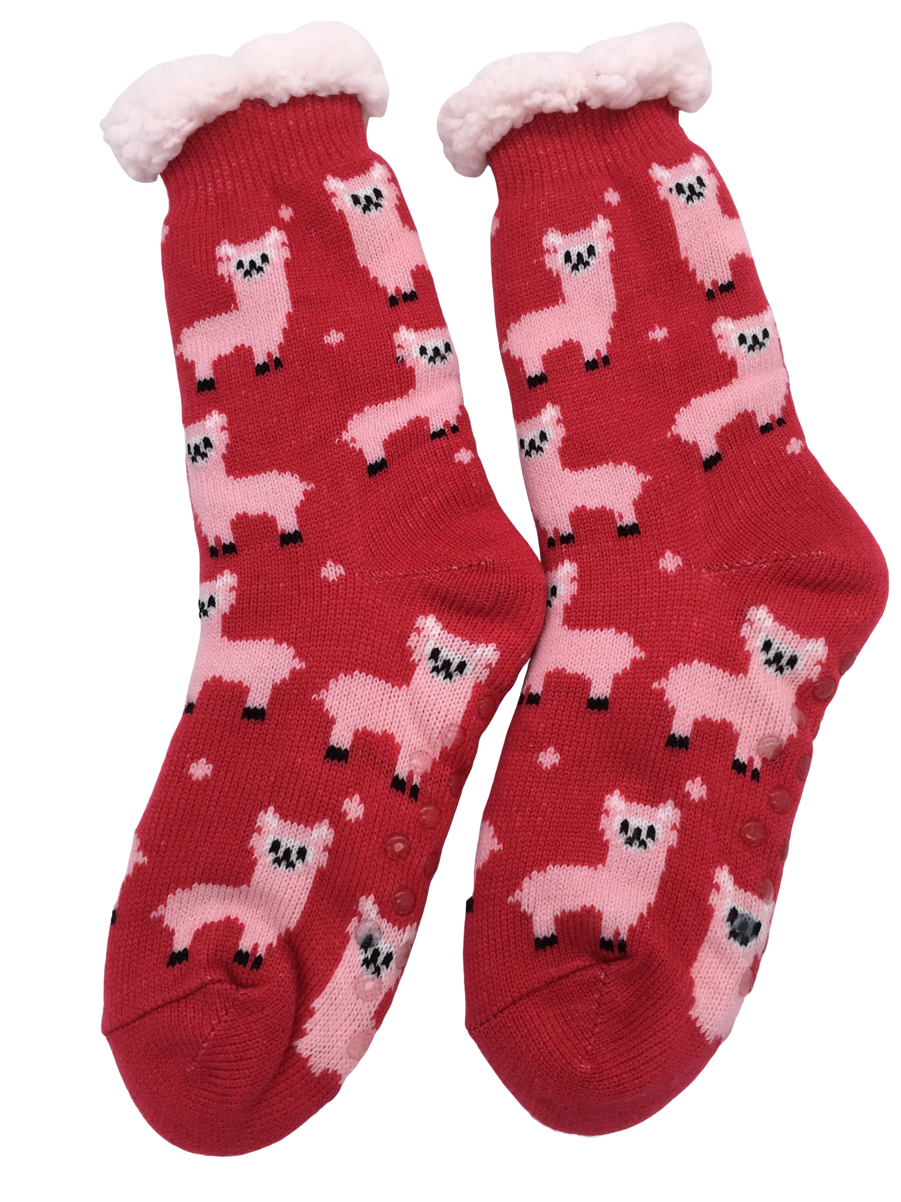 Ladies Fluffy Slipper Socks Fleece Cute Warm Soft Cosy knitted Anti-slip Winter Warmer LAMA