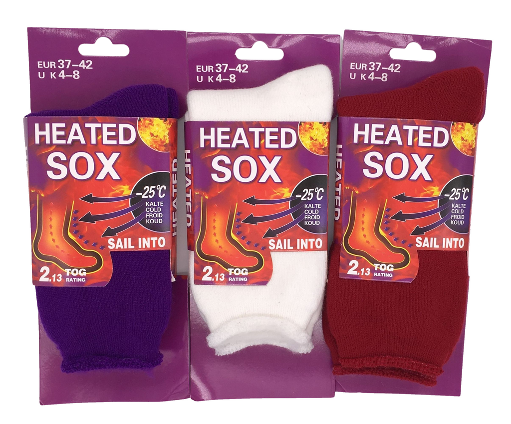 Ladies Women Heated Heavy Winter Hot Warm Thermal Boots Heavy Duty Socks Size 4-8 37-42