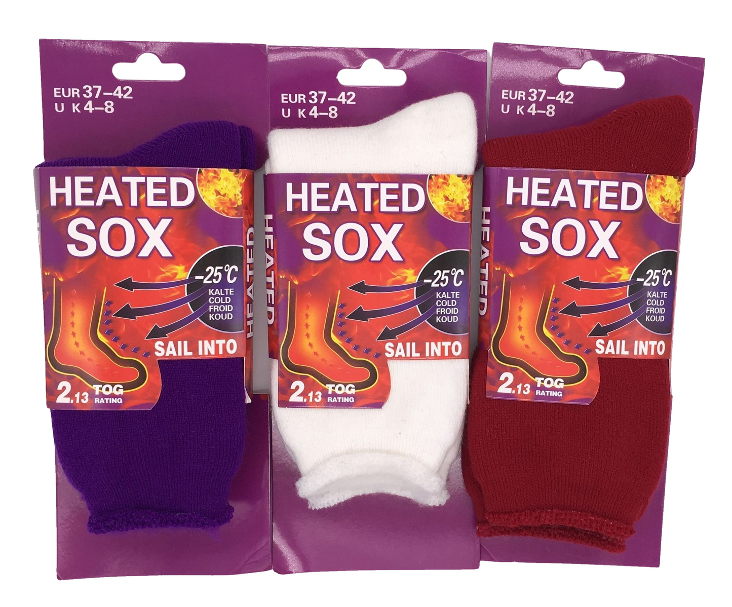Ladies Women Heated Heavy Winter Hot Warm Thermal Boots Heavy Duty Socks Size 4-8 37-42