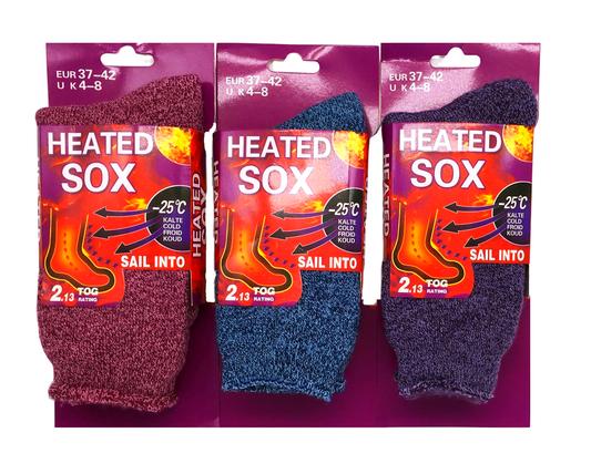 Women Heated Heavy Winter Hot Warm Thermal Boots Heavy Duty Socks Size 4-8 37-42