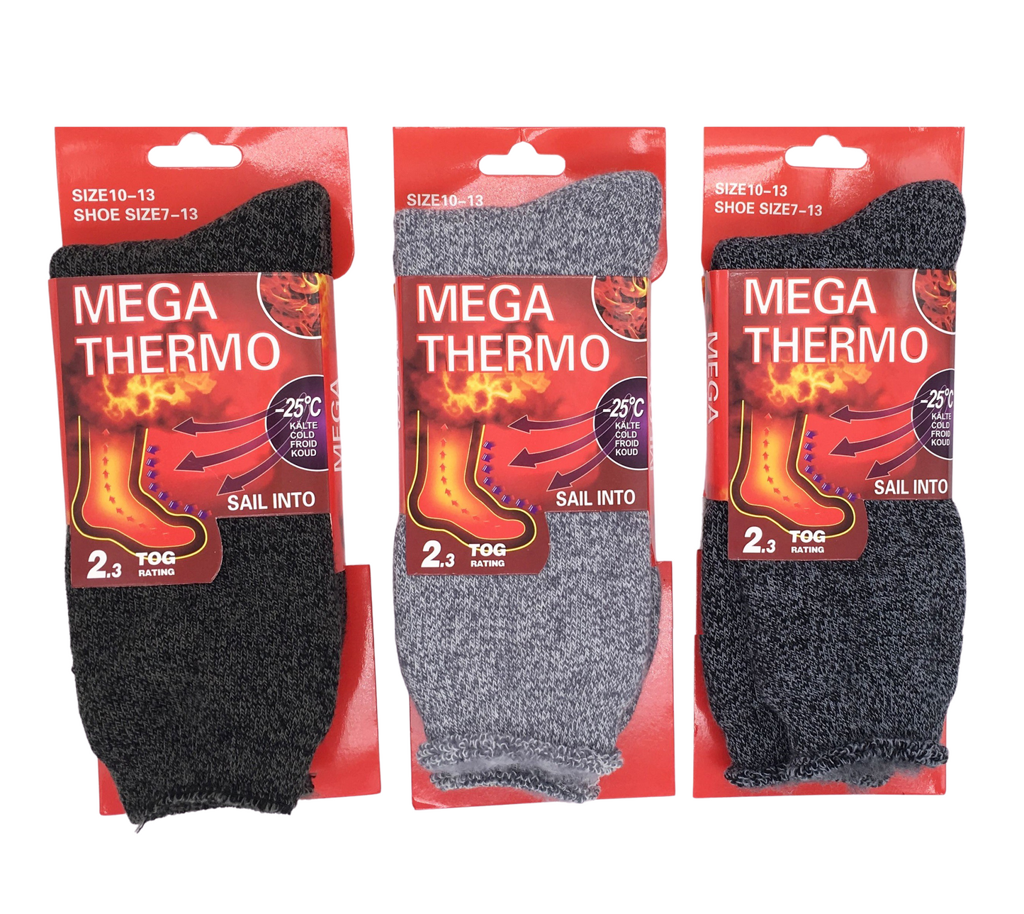 MENS Heated Winter Hot TOG Warm Thermal Boots Heavy Duty Socks Big Size 10-13
