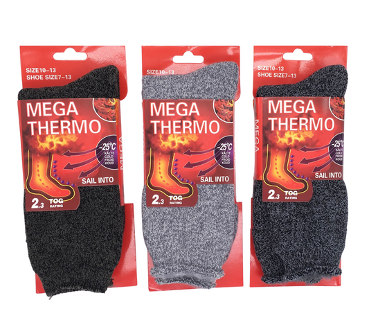 MENS Heated Winter Hot TOG Warm Thermal Boots Heavy Duty Socks Big Size 10-13