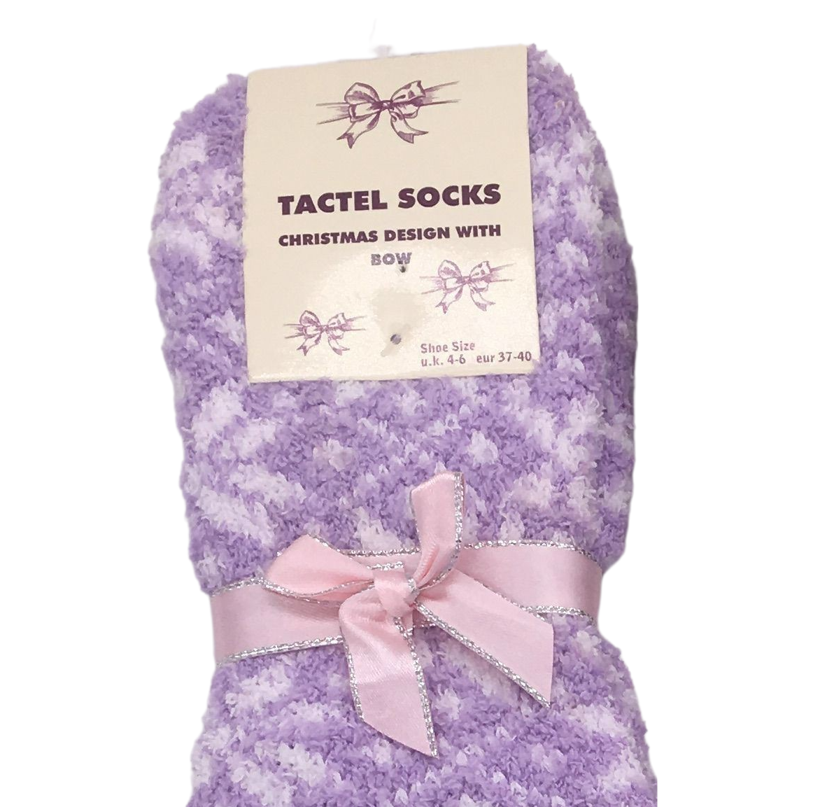 Ladies Tactel Cozy Soft with bow snowflake slipper socks, lounge wear, WINTER WARMTH Sizes 4 – 6