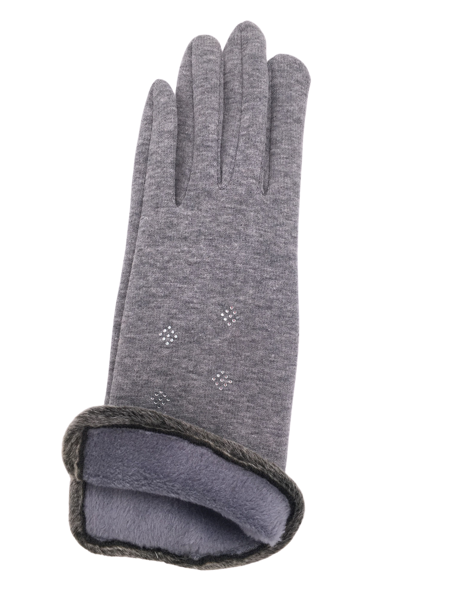 Ladies Winter Fashion Gloves Cosy Featuring Glitter &Pearl, Print Design