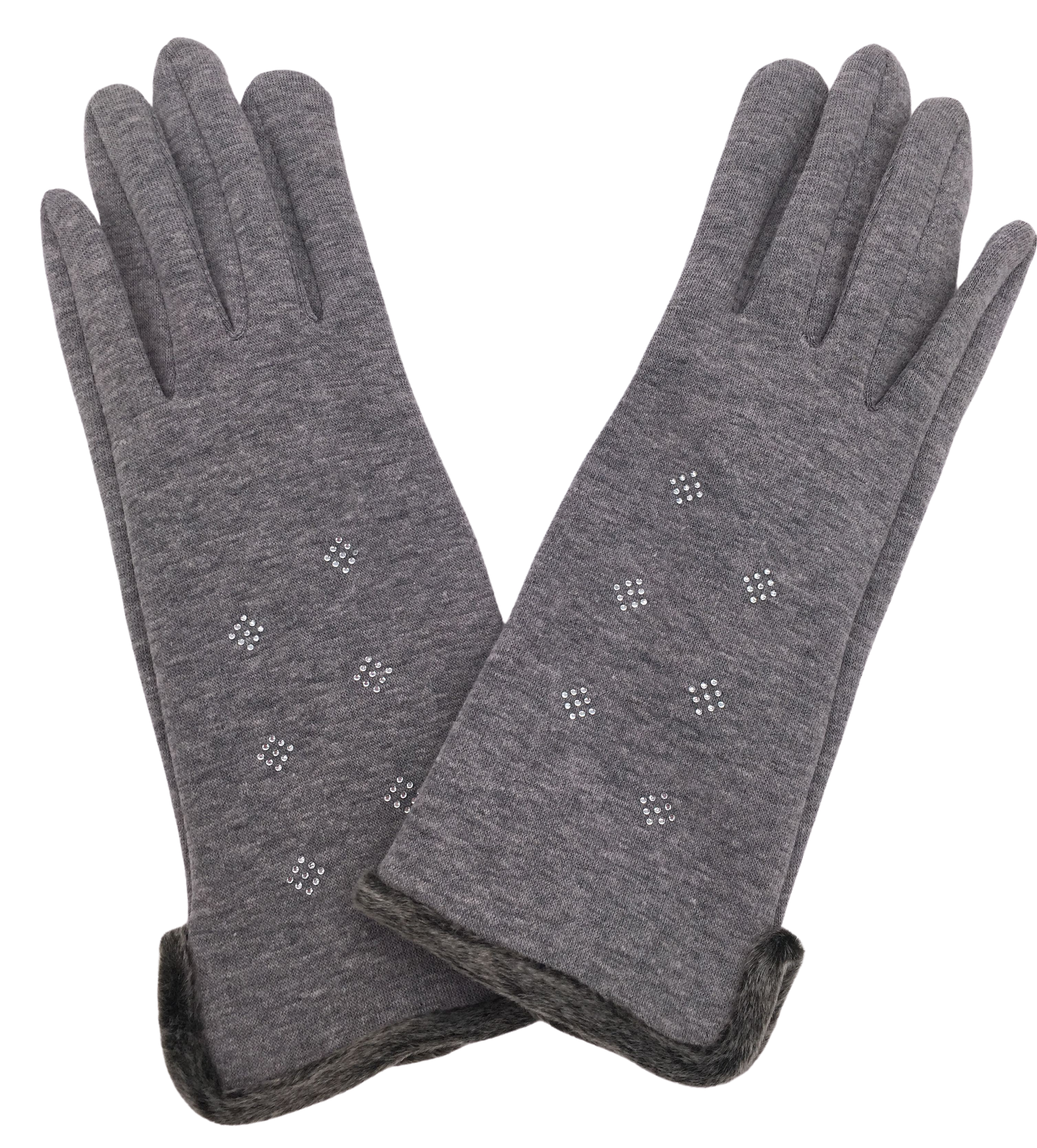 Ladies Winter Fashion Gloves Cosy Featuring Glitter &Pearl, Print Design