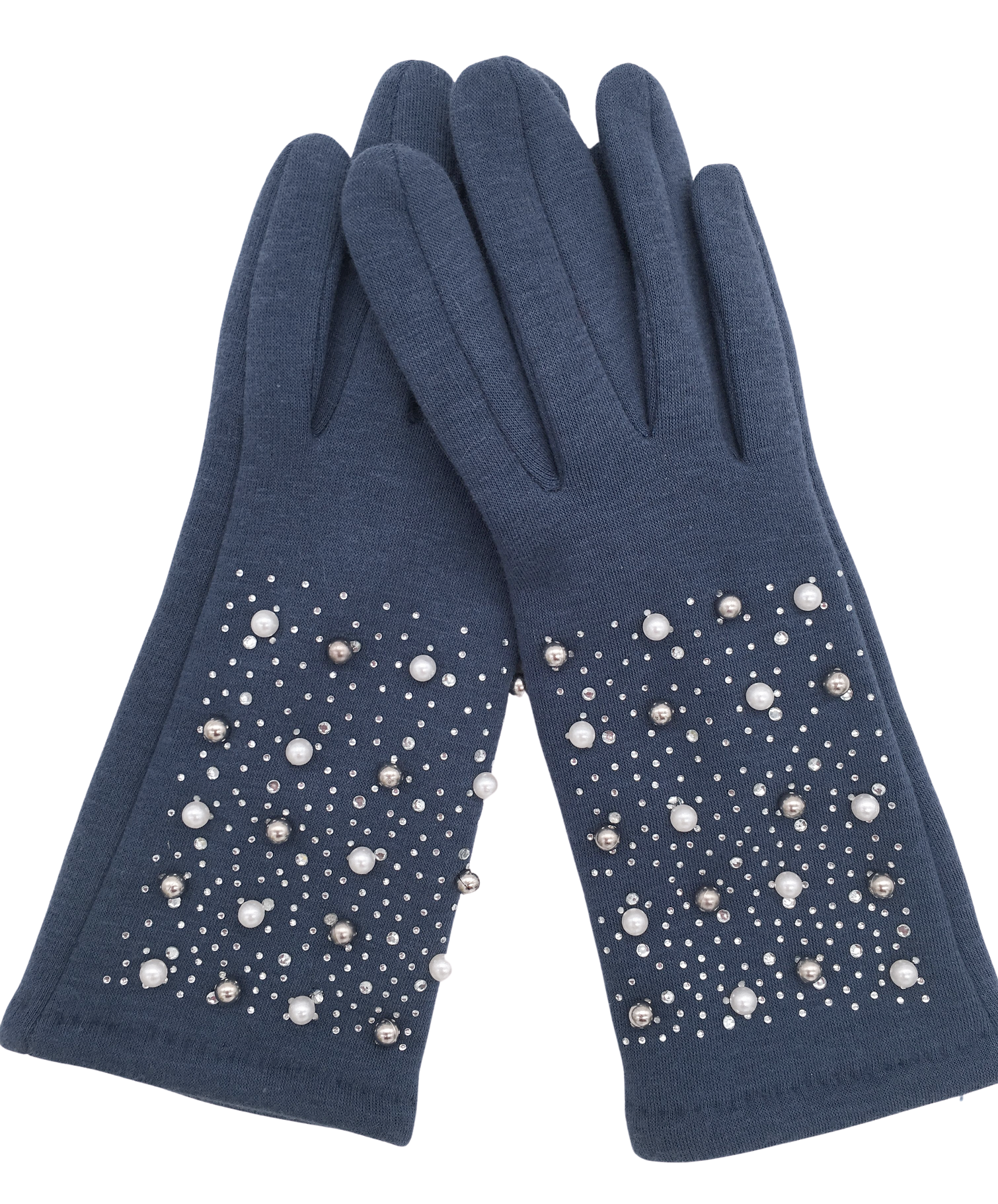 Ladies Winter Fashion Gloves Cosy Featuring Glitter &Pearl, Print Design