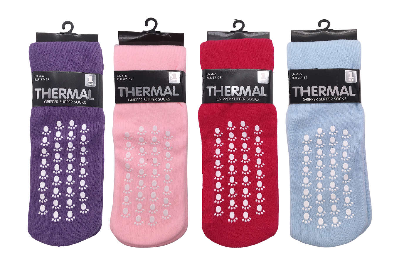 Ladies Womens THERMAL GRIPPER SLIPPER socks Lounge Wear Winter Warmth Size 4-6