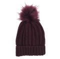 Ladies Women Knitted Fashion Winter Beanie Hat Winter Warm Hat with Pompom & Lining