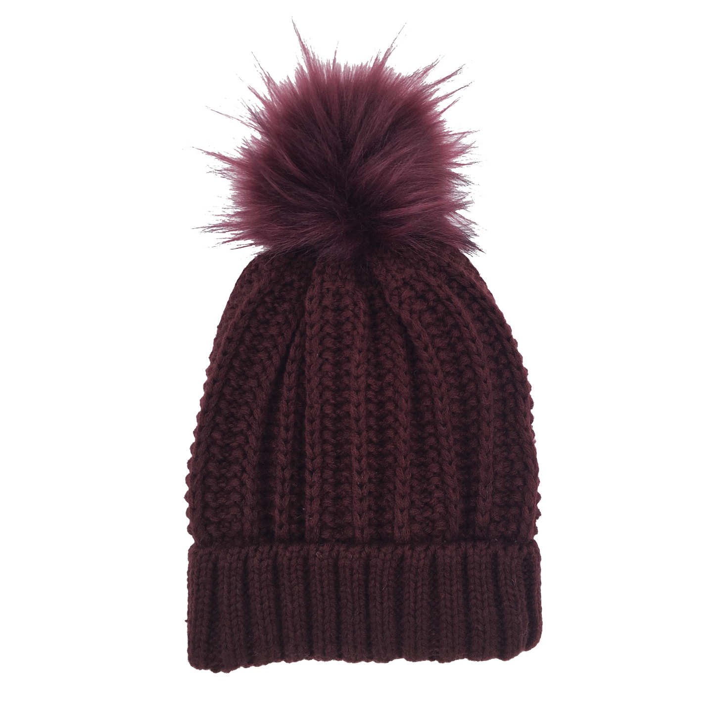 Ladies Women Knitted Fashion Winter Beanie Hat Winter Warm Hat with Pompom & Lining