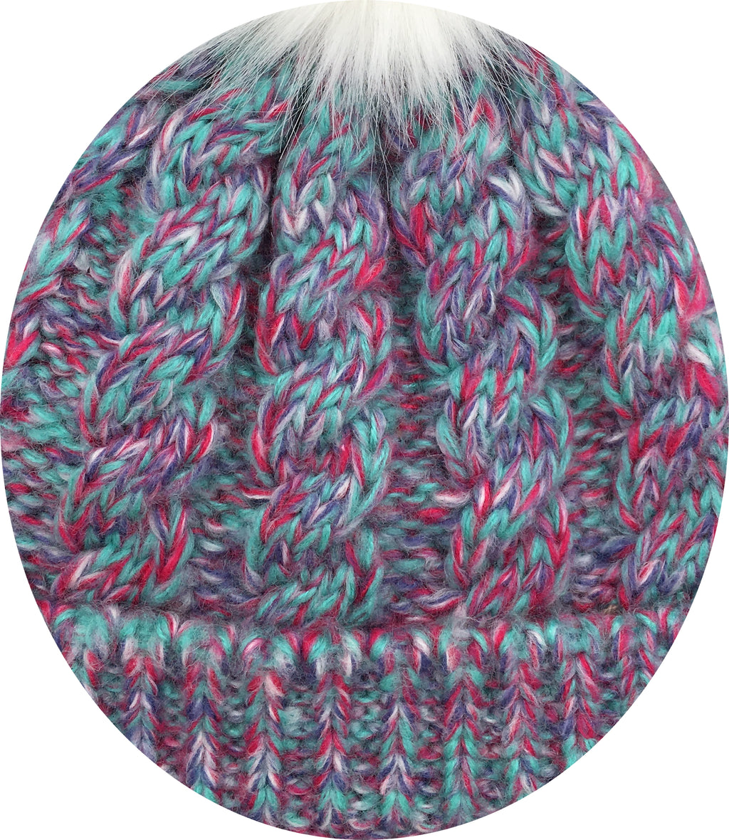Girls Knitted Fashion Winter Beanie Hat Winter Warm Hat with Pompom with Lining