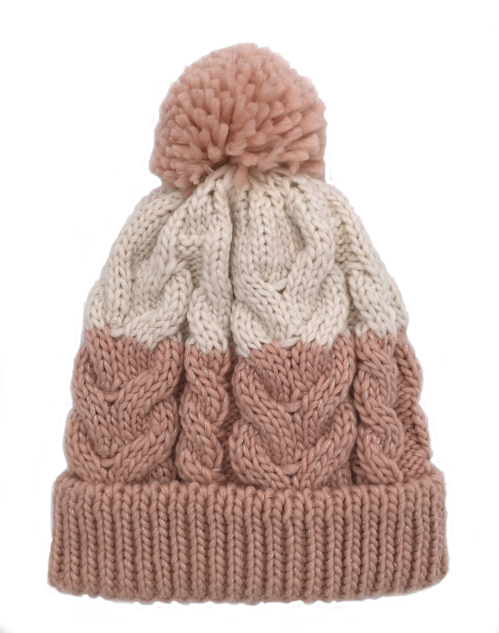 Girls Knitted Fashion Winter Beanie Hat Winter Warm Hat with Pompom with Lining