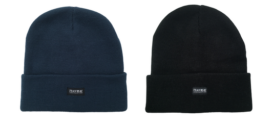 MENS ADULTS Winter Warm Thermal Knitted Beanie Hat with Lining 2 LAYERS