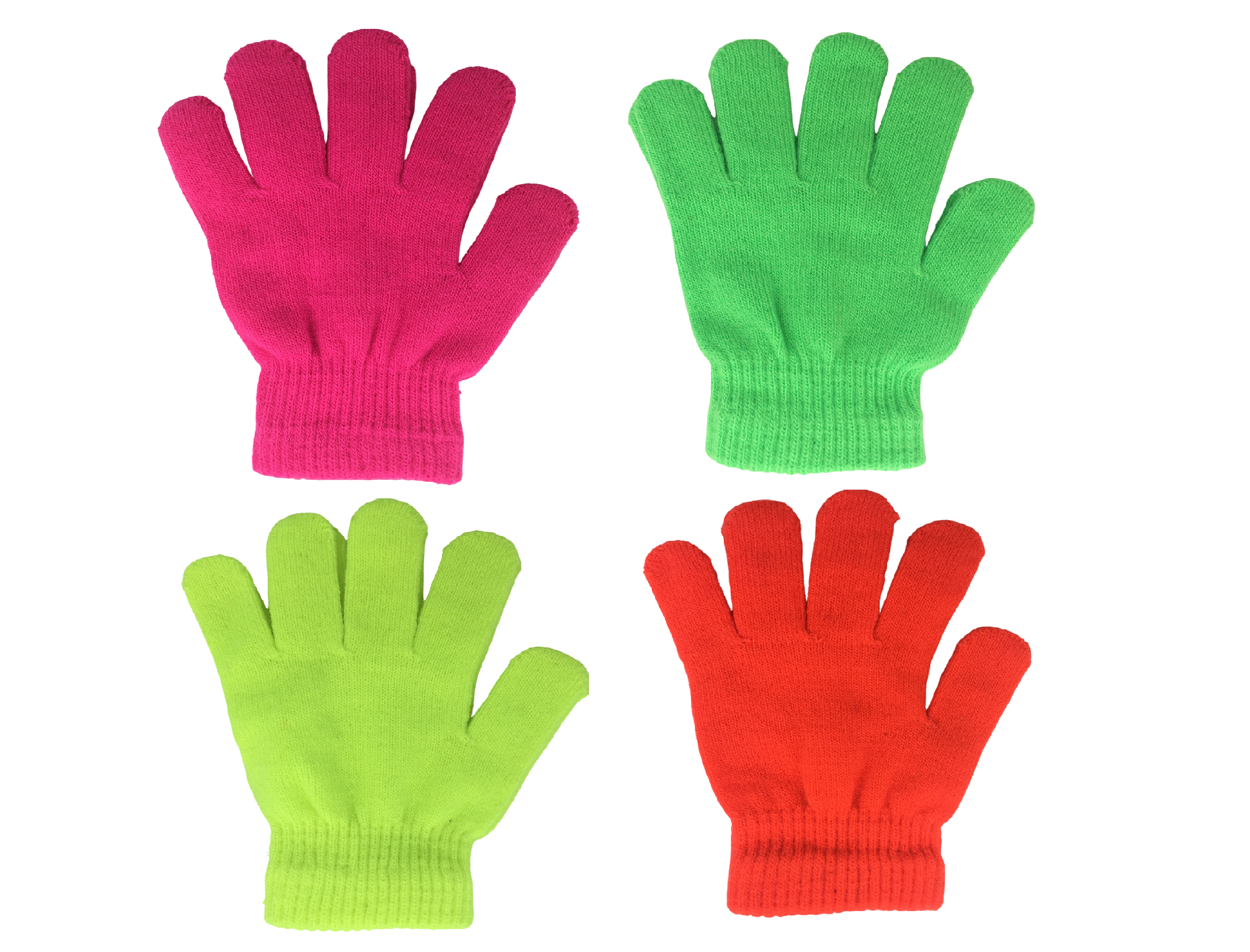 ADULTS NEON COLOR Magic Gloves Stretch Winter Ladies Womens One Size Warm Soft