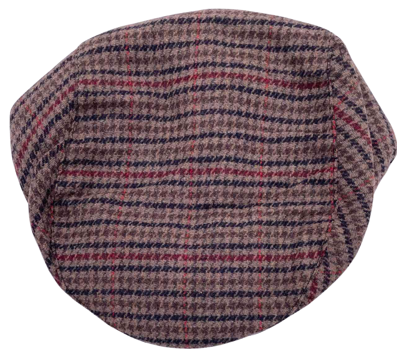 MENS TWEED CHECK FLAT CAP VINTAGE HERRINGBONE WOOL MIX