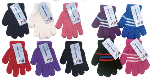 1-3Pairs Kids Girls Boys Childrens Toddlers MAGIC Winter Stretch GLOVES KIDS