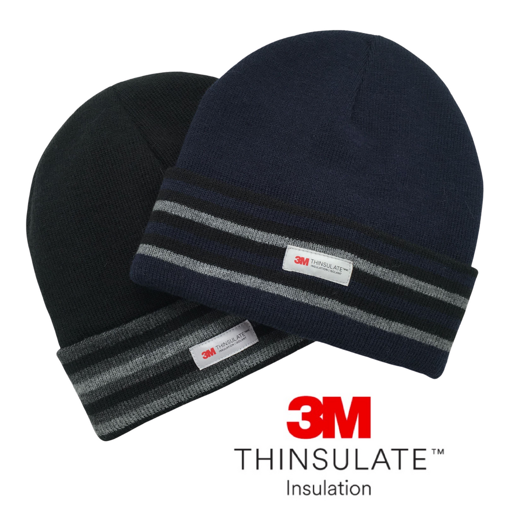 3M MENS Thinsulate Extra Warm WOOLY w LINING GENUINE KNITTED BEANIE HATS