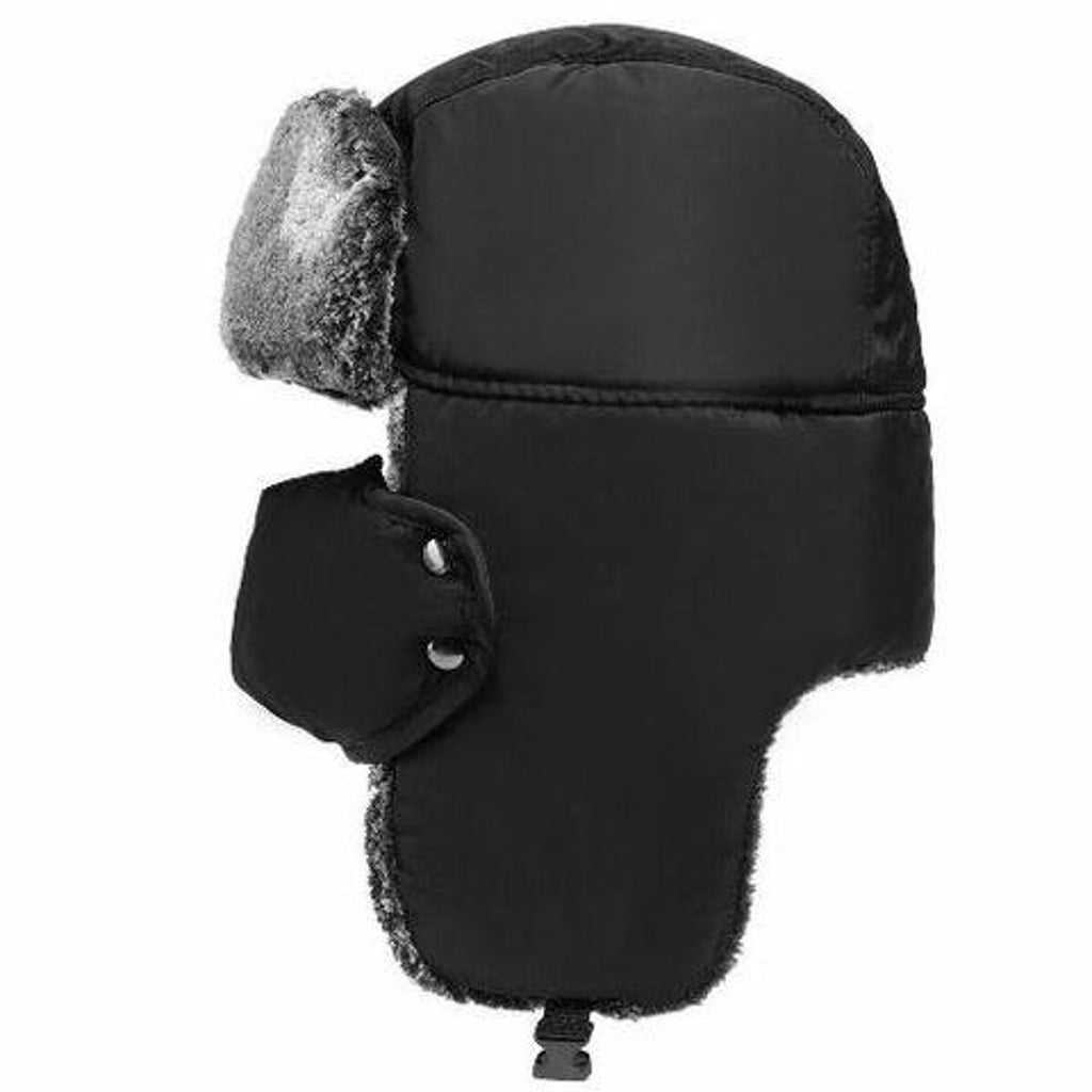 Adults Waterproof Thermal Trapper Hat with Mouth Covering Feather Lined Winter Hat