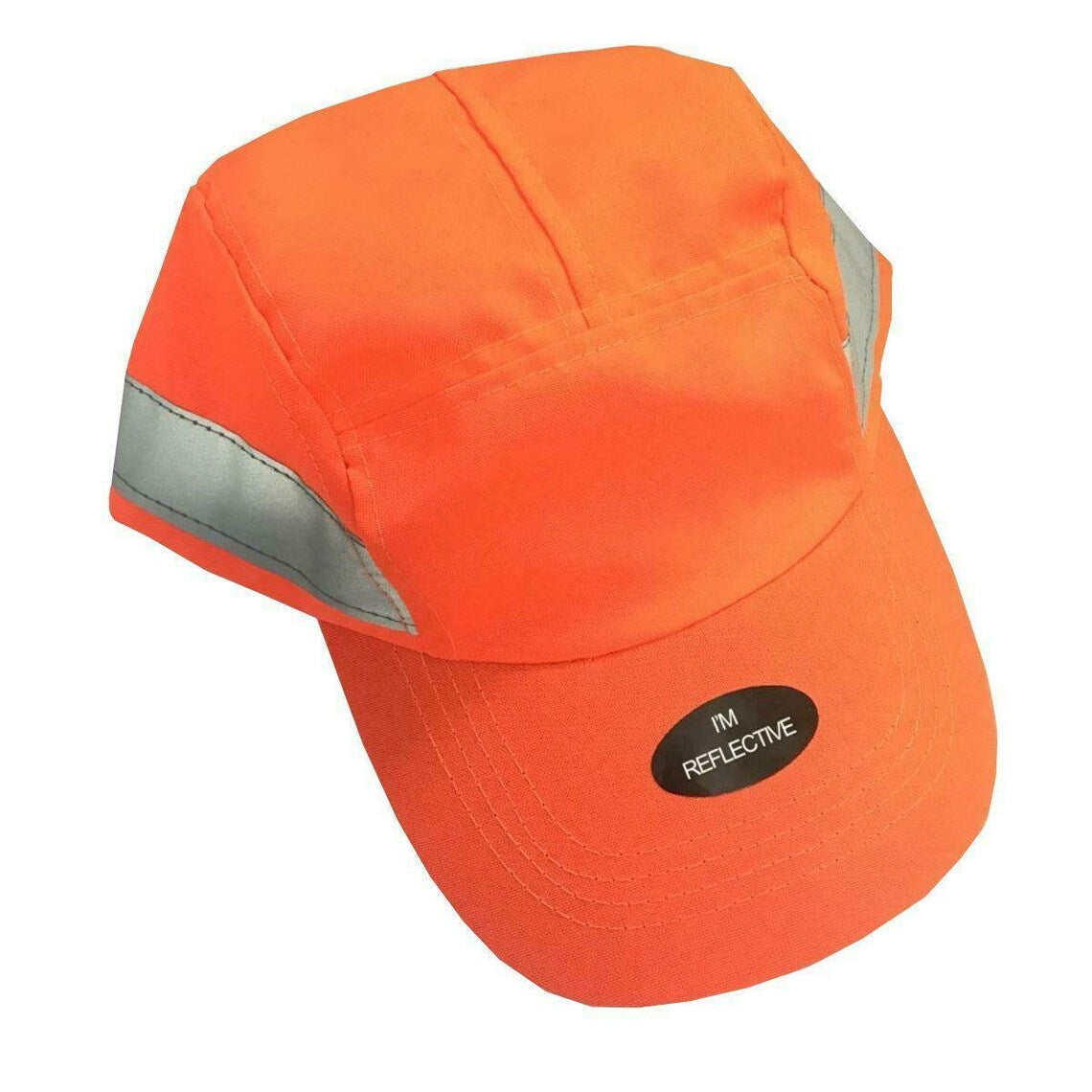 Adults Panelled Fluorescent Baseball Caps, ORANGE or YELLOW with reflective