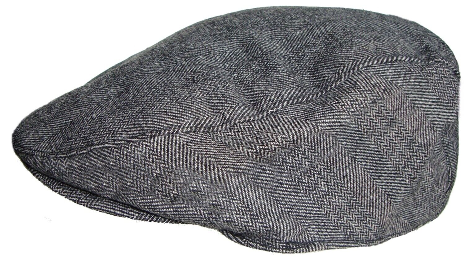 MENS TWEED CHECK FLAT CAP VINTAGE HERRINGBONE WOOL MIX