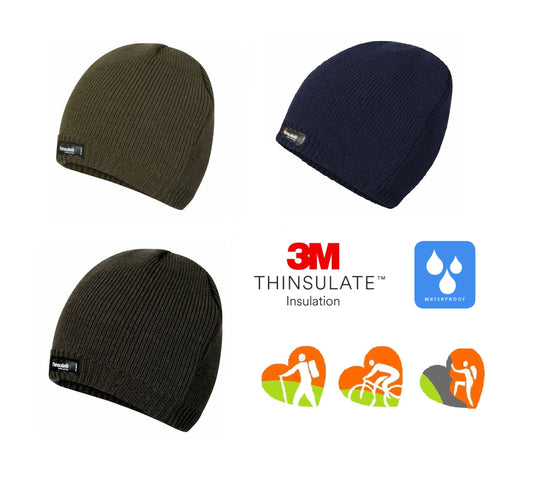 Men's Waterproof Genuine Thinsulate Beanie Hat, 3M Storm Wind Proof Thermal Hats