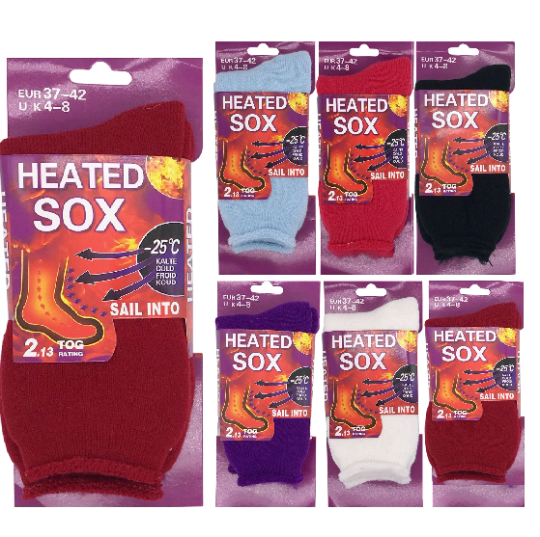 Ladies Women Heated Heavy Winter Hot Warm Thermal Boots Heavy Duty Socks Size 4-8 37-42