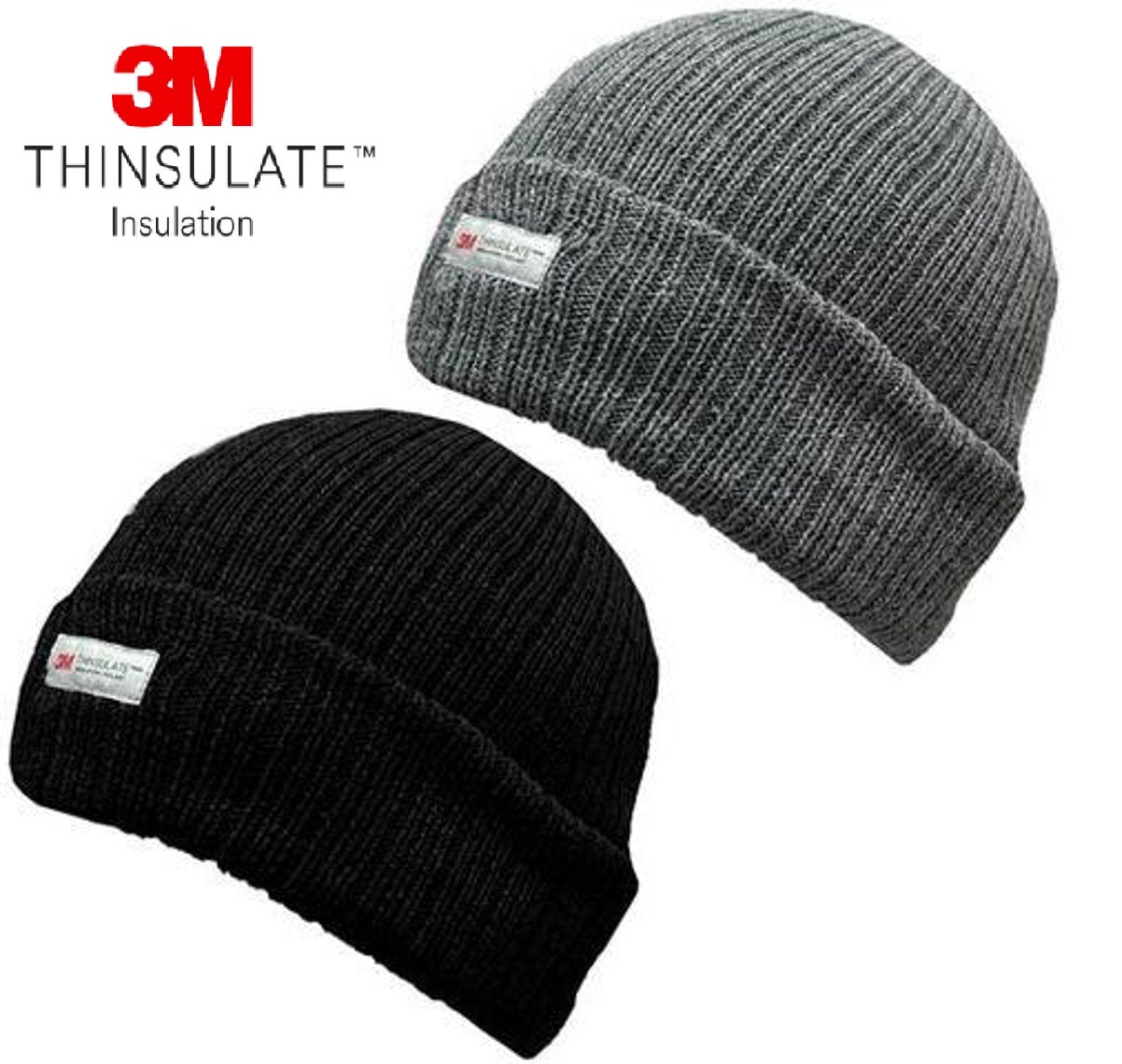 3M MENS Thinsulate Extra Warm WOOLY w LINING GENUINE KNITTED BEANIE HATS