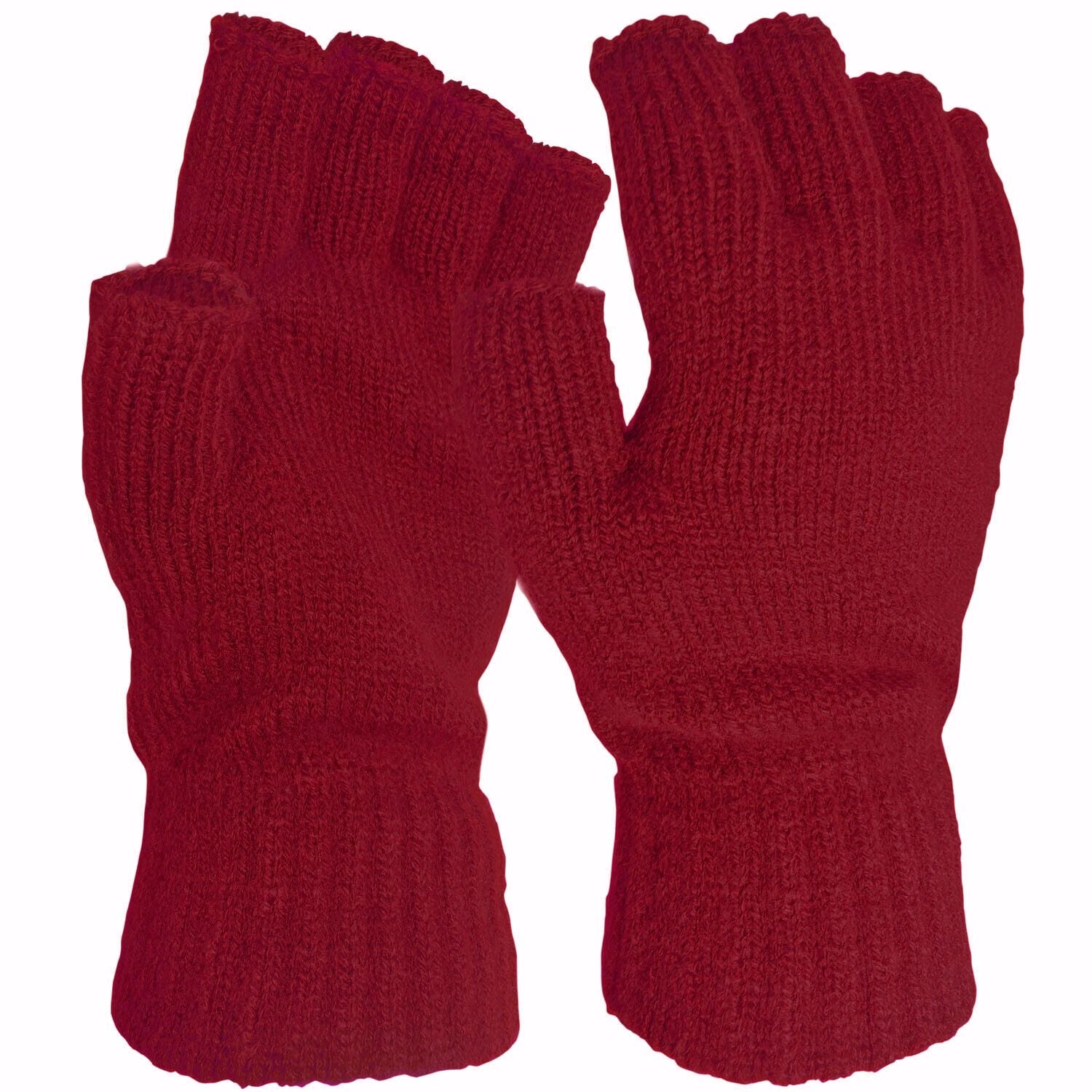 Thermal FINGERLESS GLOVES Unisex Mens Women Knitted Warm Winter Half Finger COZY