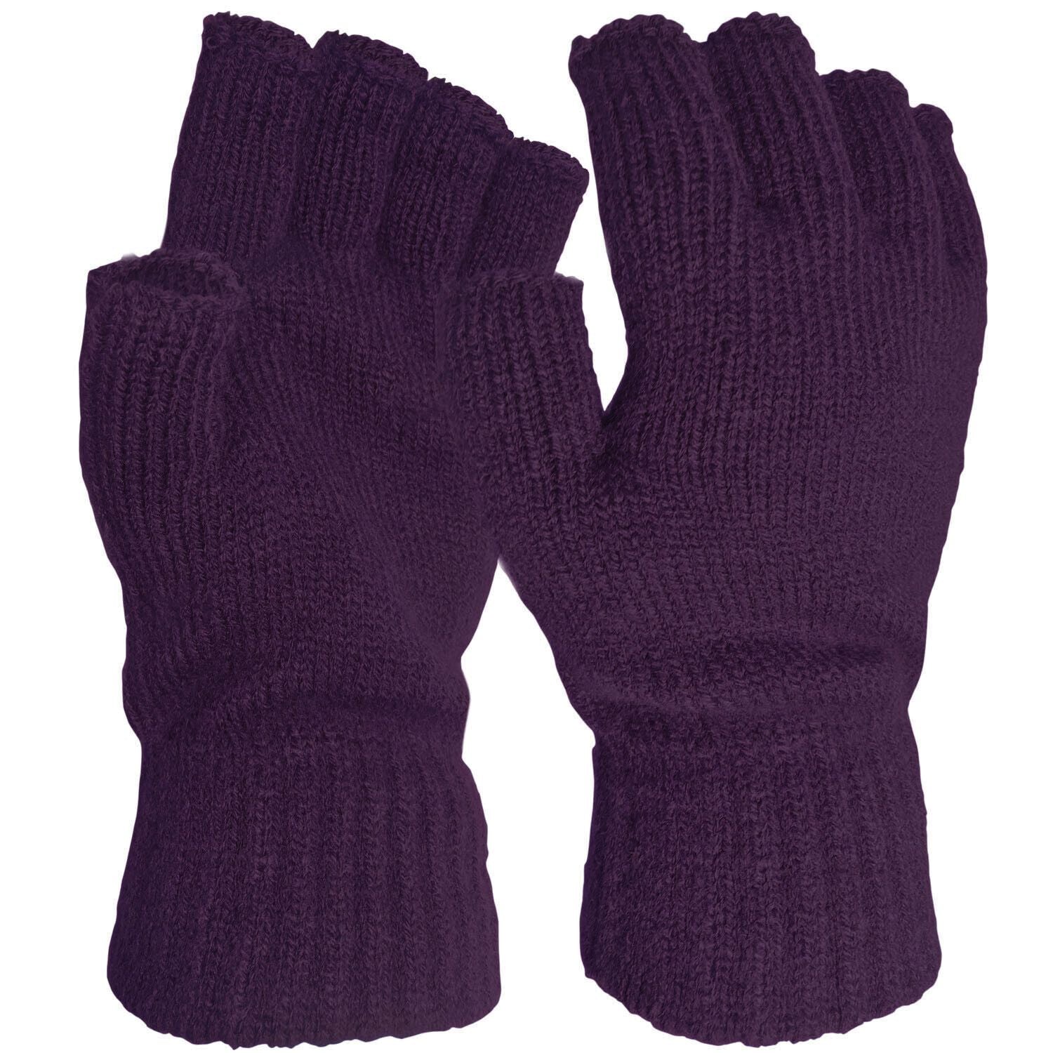 Thermal FINGERLESS GLOVES Unisex Mens Women Knitted Warm Winter Half Finger COZY