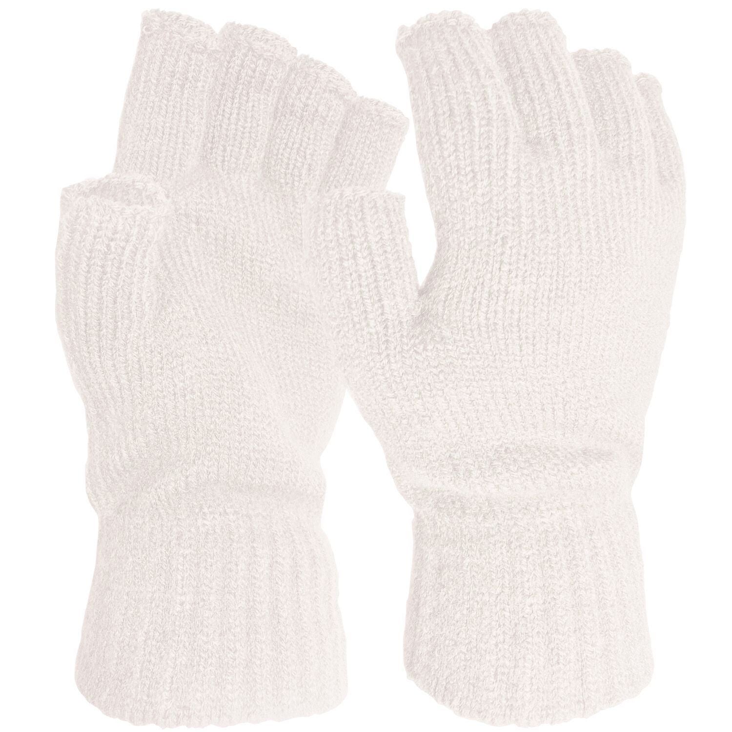 Thermal FINGERLESS GLOVES Unisex Mens Women Knitted Warm Winter Half Finger COZY