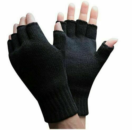 1-3PAIRS Mens Fingerless Gloves Magic Half Finger Winter Typing Thermal Glove
